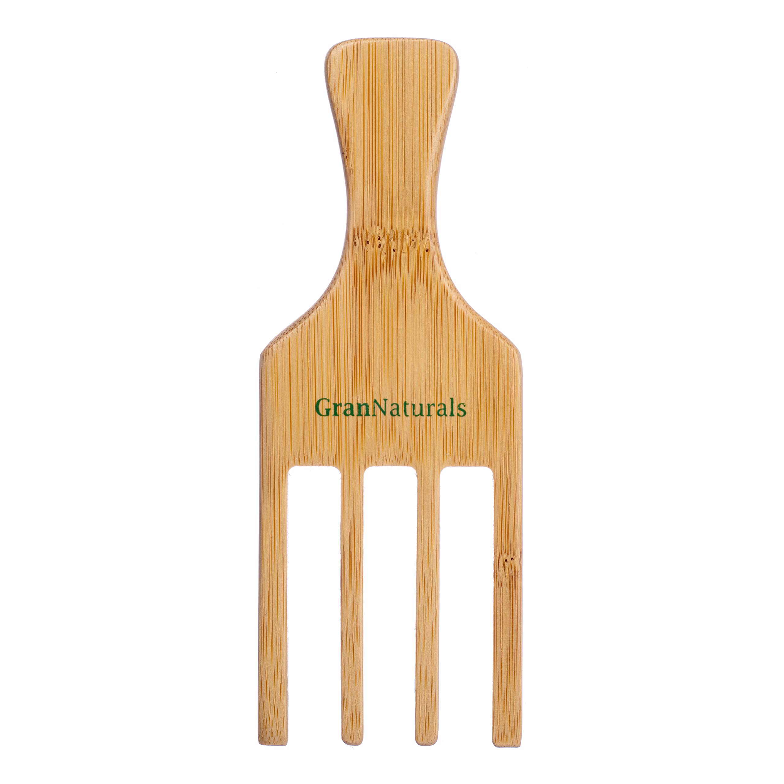 GranNaturals WideToothed 4Prong Comb for Fluffing, Styling, and Detangling Curly and Wavy Hairstyles  Wooden Hair Pick for Af