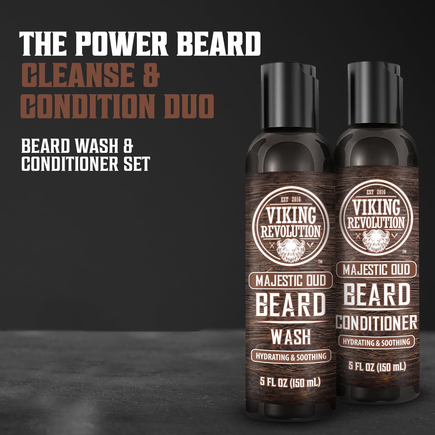 Viking Revolution Beard Wash And Beard Conditioner For Men With Argan Oil And Jojoba Oil - Beard Softener And Strengthener Beard