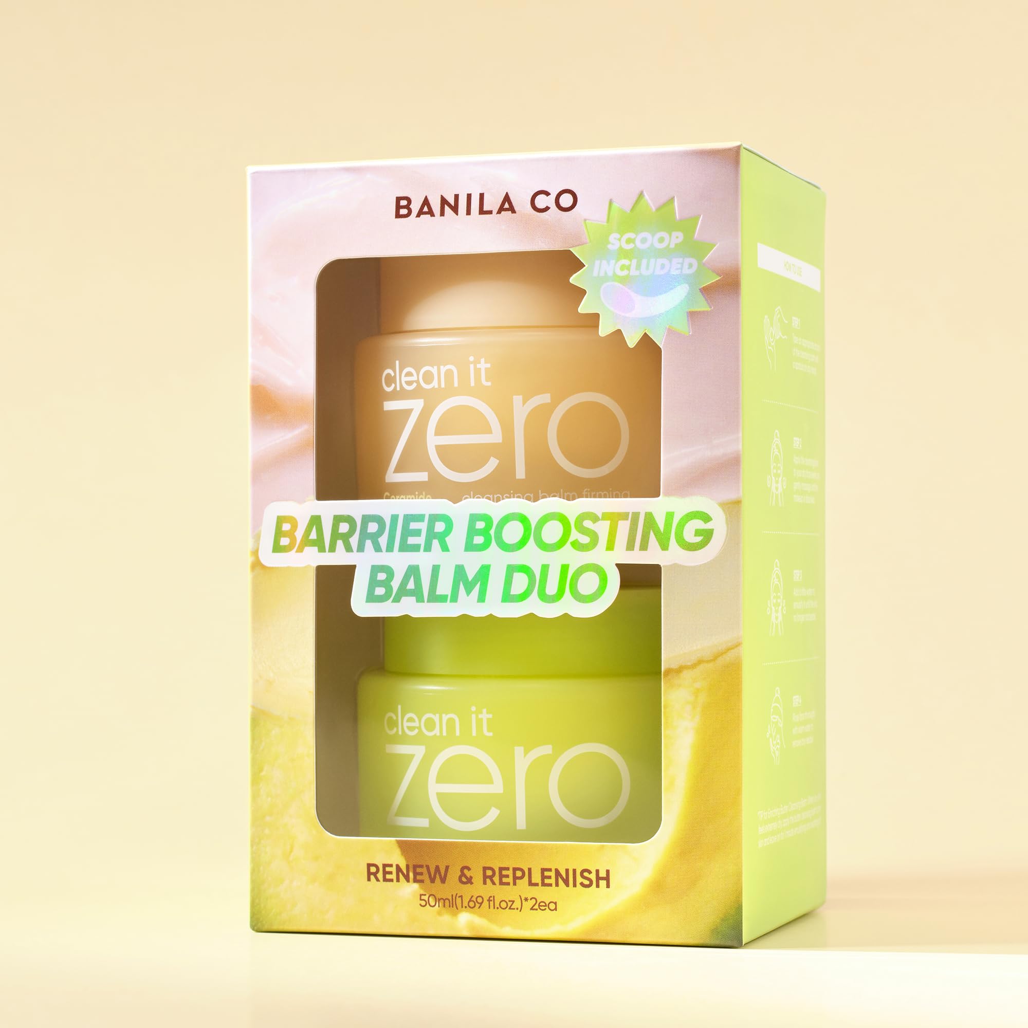 BANILA CO Clean it Zero Barrier Boosting Balm Duo | Enriching Butter & Firming Cleansing Balms for Dry & Sensitive Skin | Hydrat