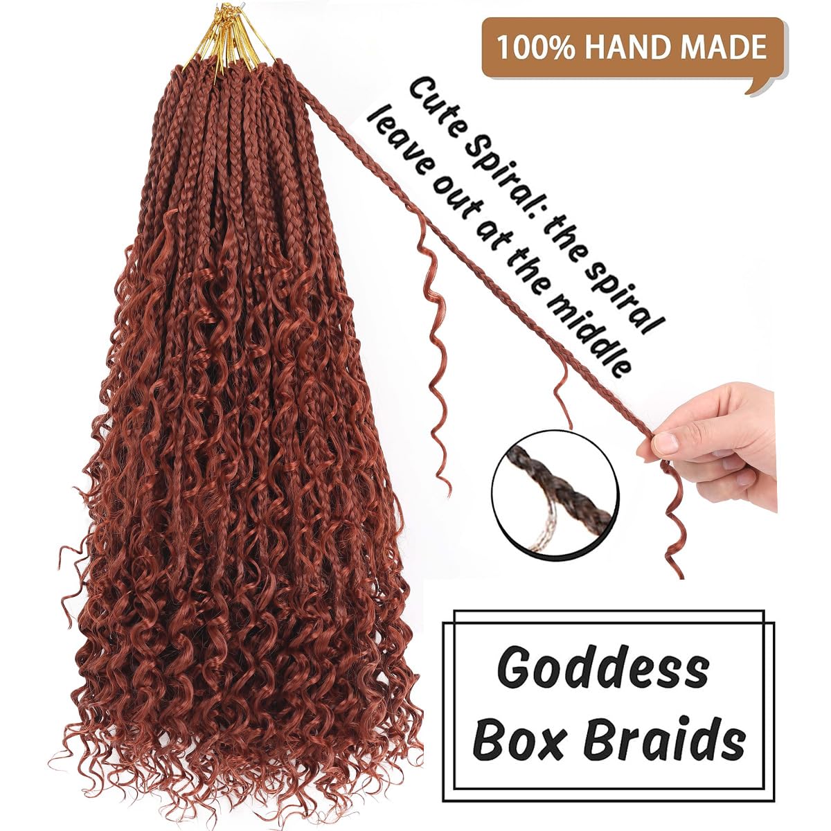Cookoo 8 Pack Boho Box Braids Crochet Hair For Black Women 18 Inch Synthetic Pre Looped Goddess Box Braids Curly Ends Afro Knotl