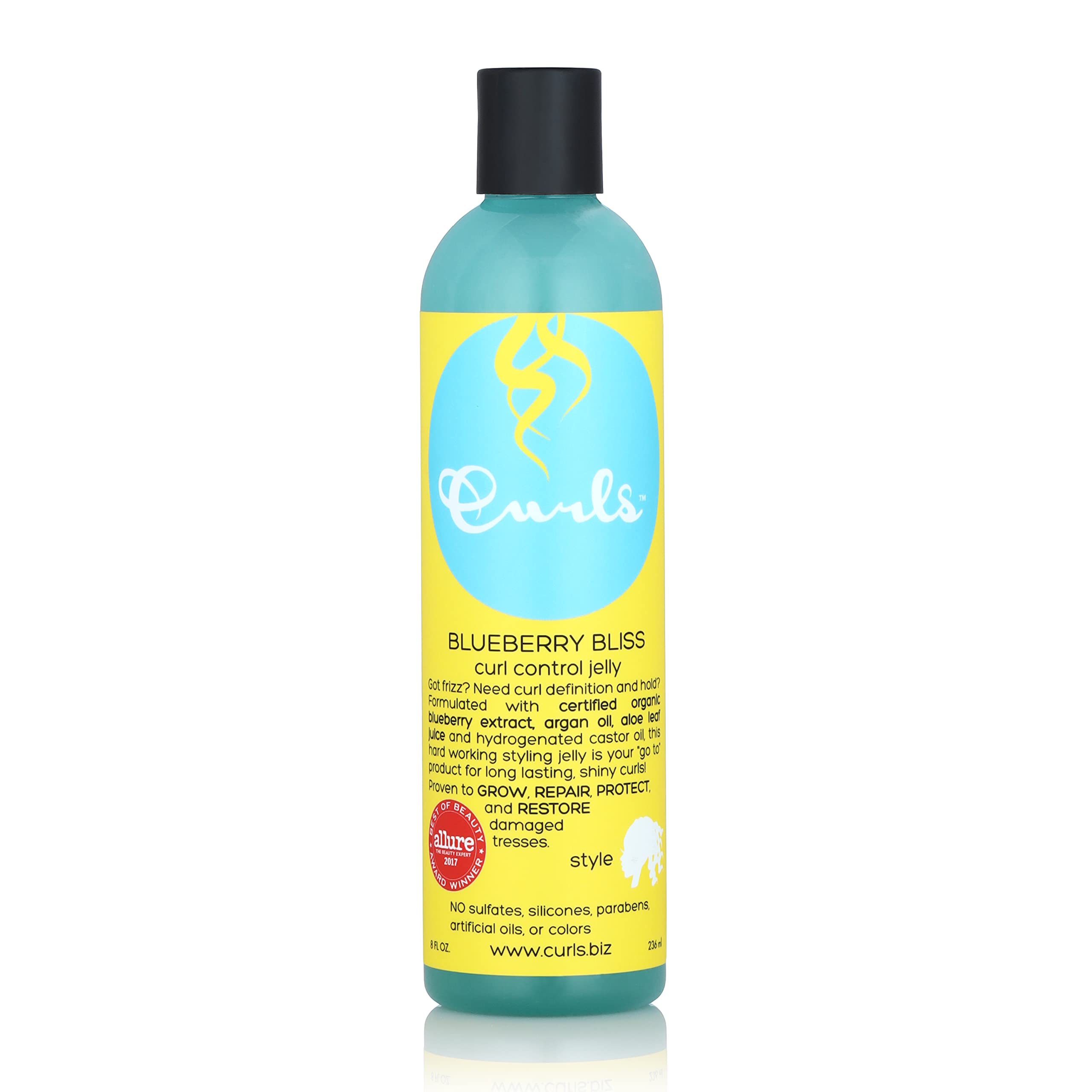 Curls Blueberry Bliss Control Jelly - Define & Defrizz - Wash And Go'S, Twist Outs, Braid Outs, And Roller Sets - For Wavy, Curl