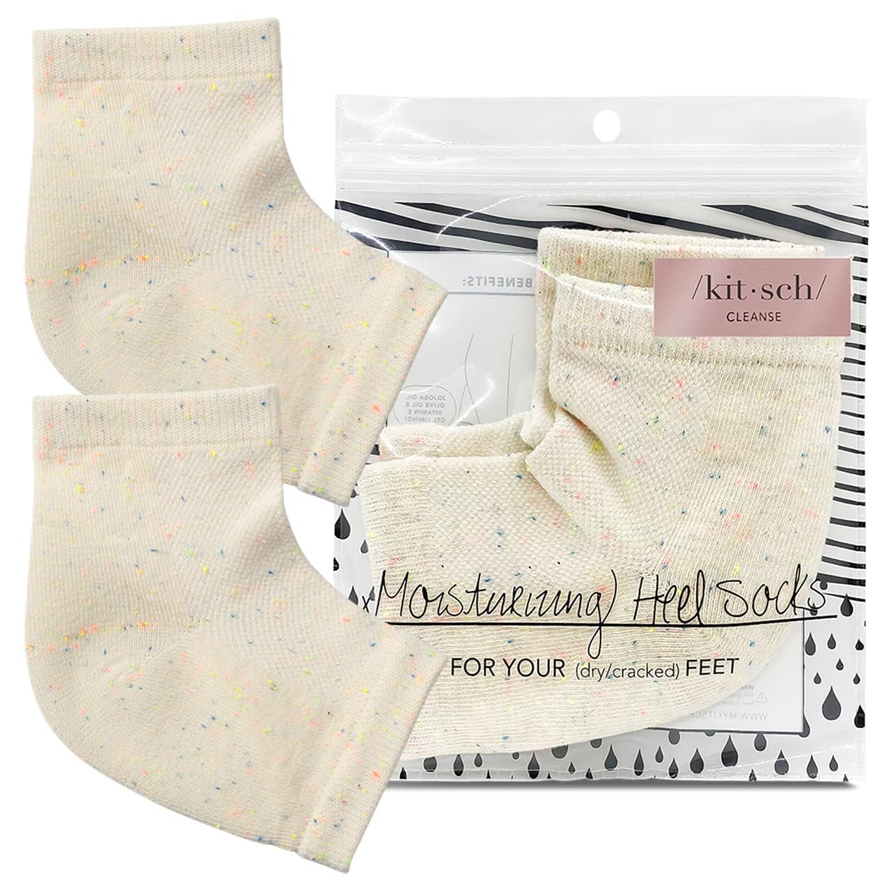 Kitsch Moisturizing Spa Socks - Gel Socks For Cracked Heel Repair  Heel Socks For Dry Cracked Feet  Dry Feet Treatment For Women