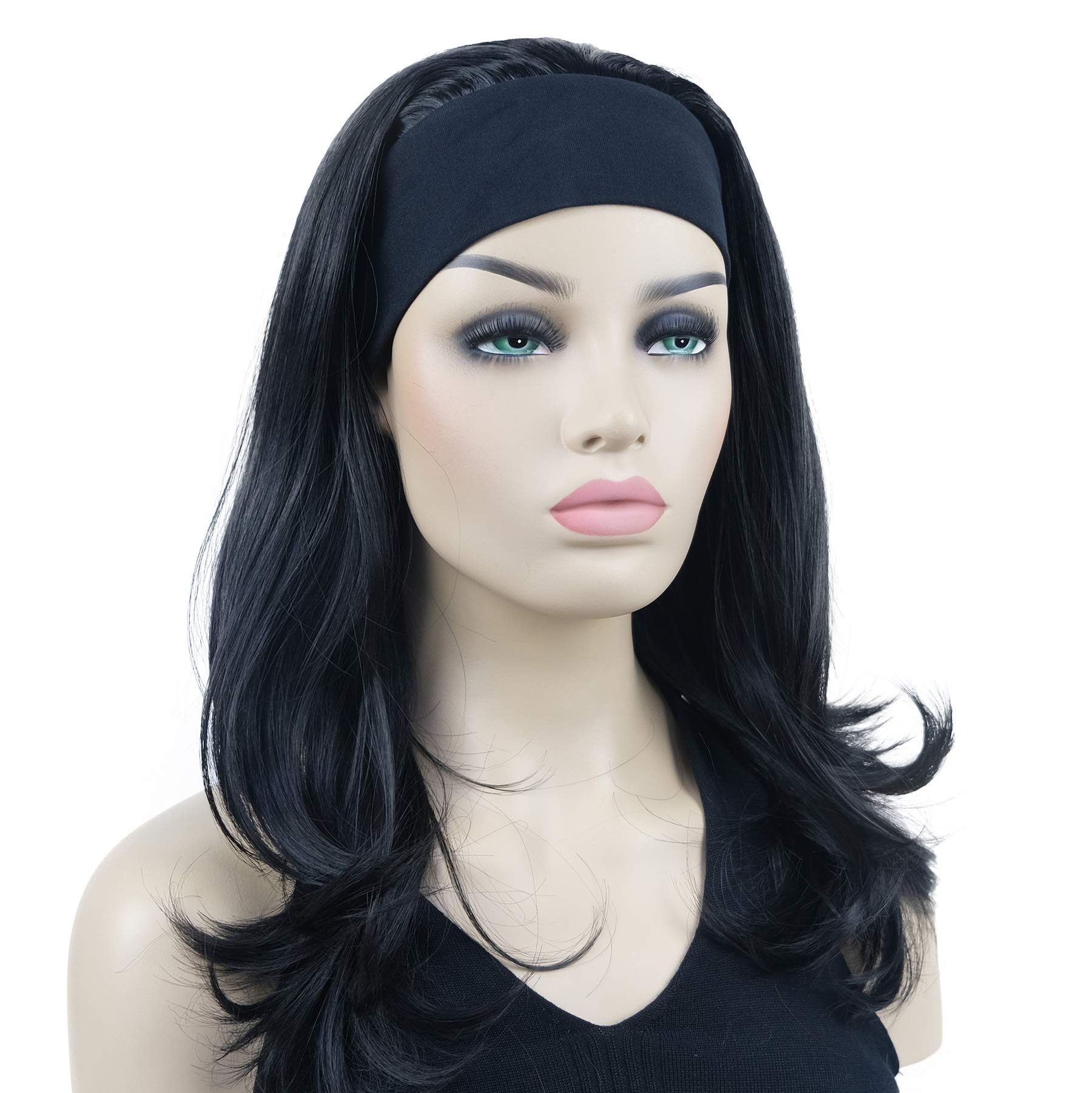 Lydell Long Straight Wave Headband Synthetic Wigs (Natural Black)
