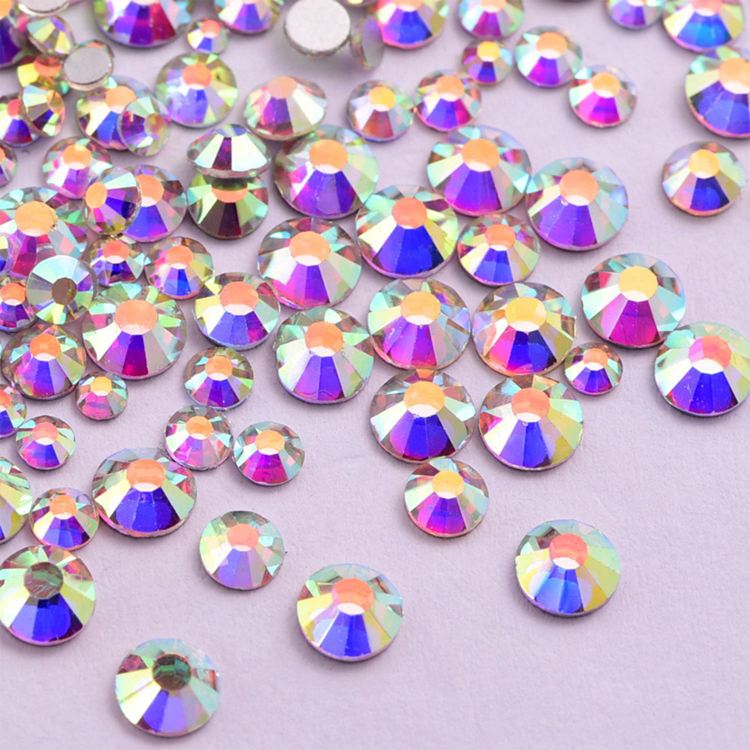 14400Pcs Flatback Crystal Rhinestones Half Round Glue Fix Rhinestone For Crafts Nail Art(Crystal Ab,Ss4/1.4-1.6Mm)