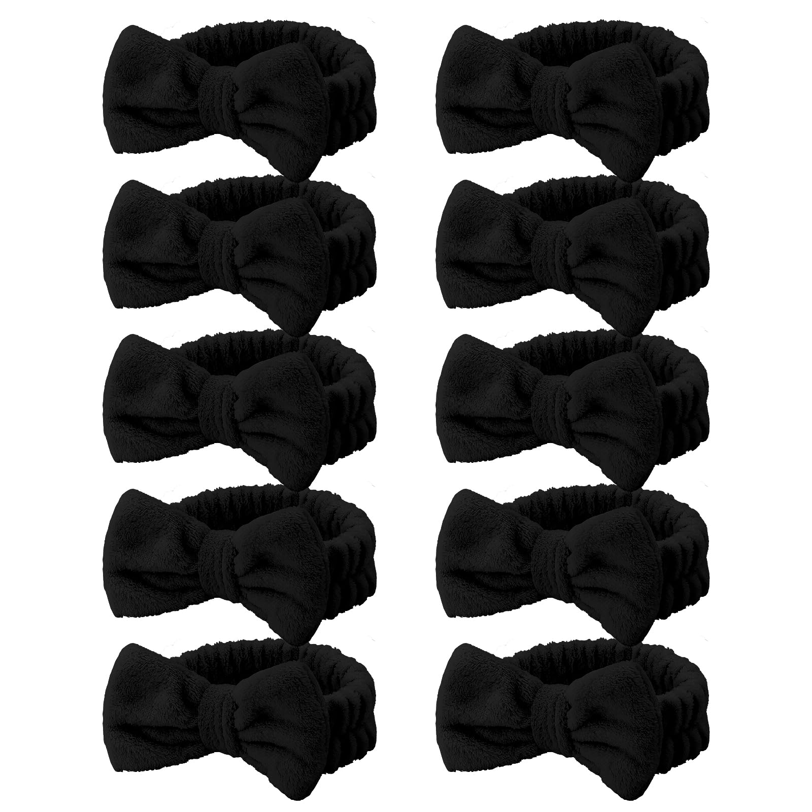 10 Pcs Green Face Wash Headbands, Spa Gifts for Women Girls, Soft Coral Fleece Skincare Headband, Bow Hair Bands, Spa Headbands 