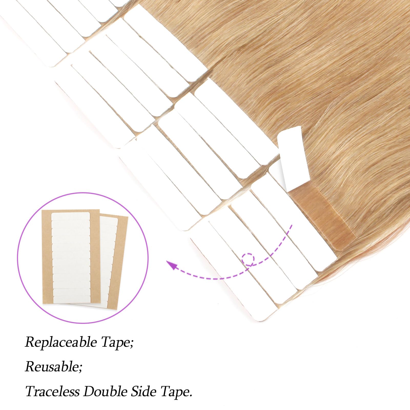 Abh Amazingbeauty Hair Semi-Permanent Real Remi Remy Human Tape In Hair Extensions 50G 20Pcs Skin Weft Tape Attached Invisible S