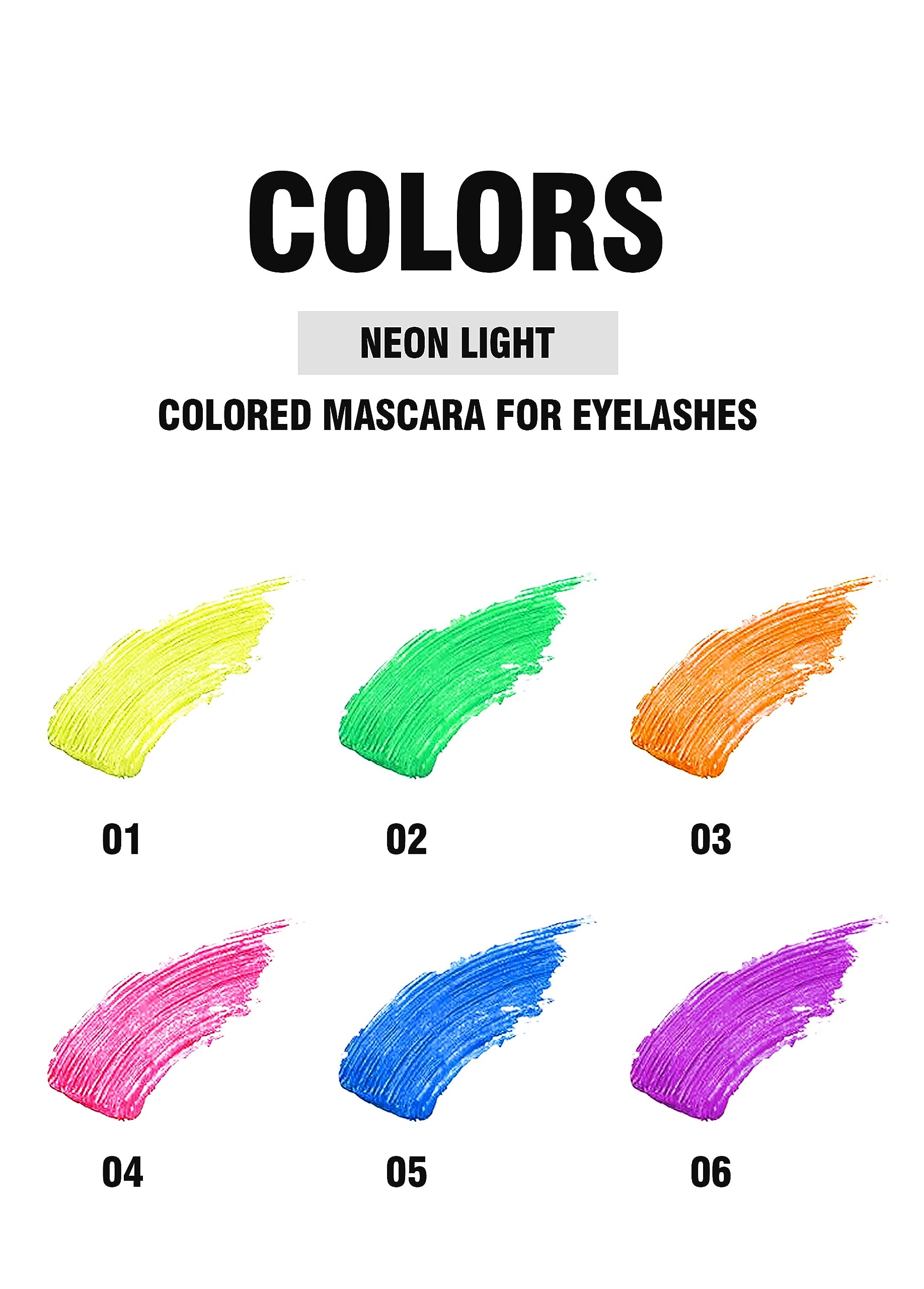 6 Pcs Colorful Fluorescent Mascaras Makeup, Volumizing & Lengthening Mascara For Eyelashes Waterproof Long-Lasting Charming, Cru