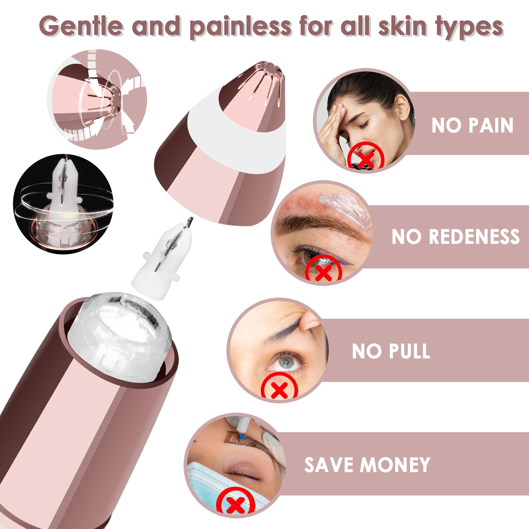 Gurelax Eyebrow Trimmer For Women,Electric Eyebrow Hair Remover, Painless Brow Razor Shaper With Led Light, Usb Rechargeable, Ey