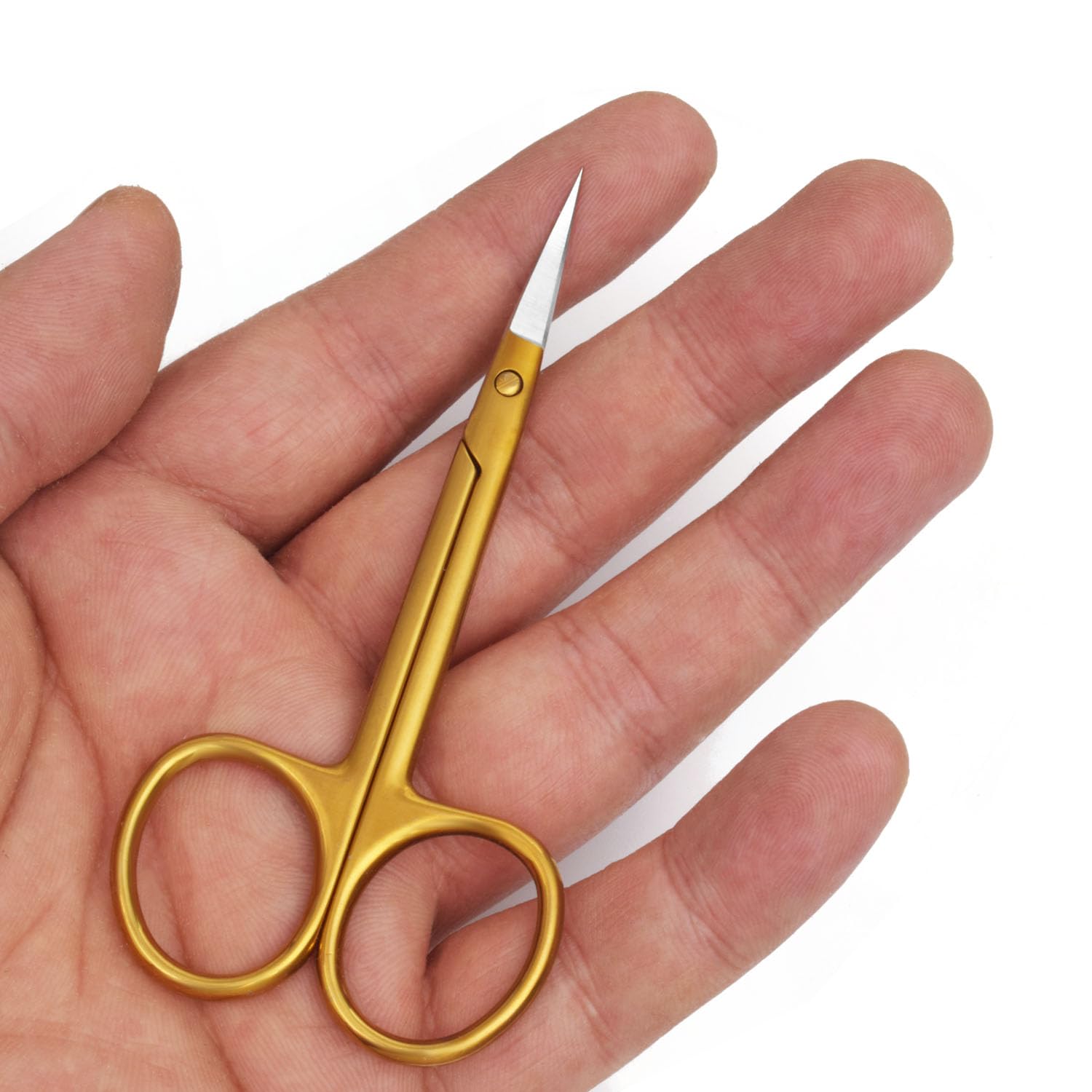Motanar Cuticle Nail Scissors - Stainless Steel Precision Manicure Scissor - Extra Pointed Straight Curved Fingernail Scissor (G