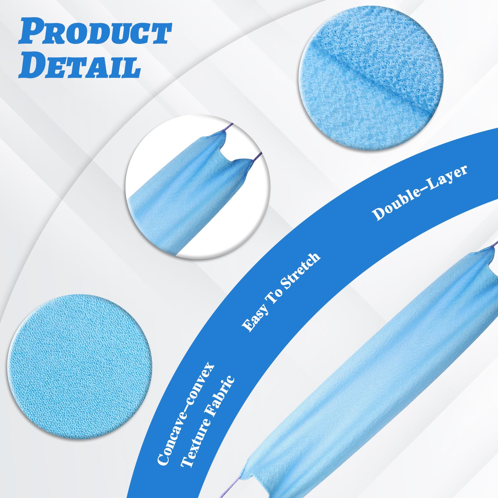 WY LIGHTING LEVEL 2Pcs Nylon Back Scrubber with Handles - Exfoliating Washcloths for Shower - Pink & Blue - Extended Length for Face & Back