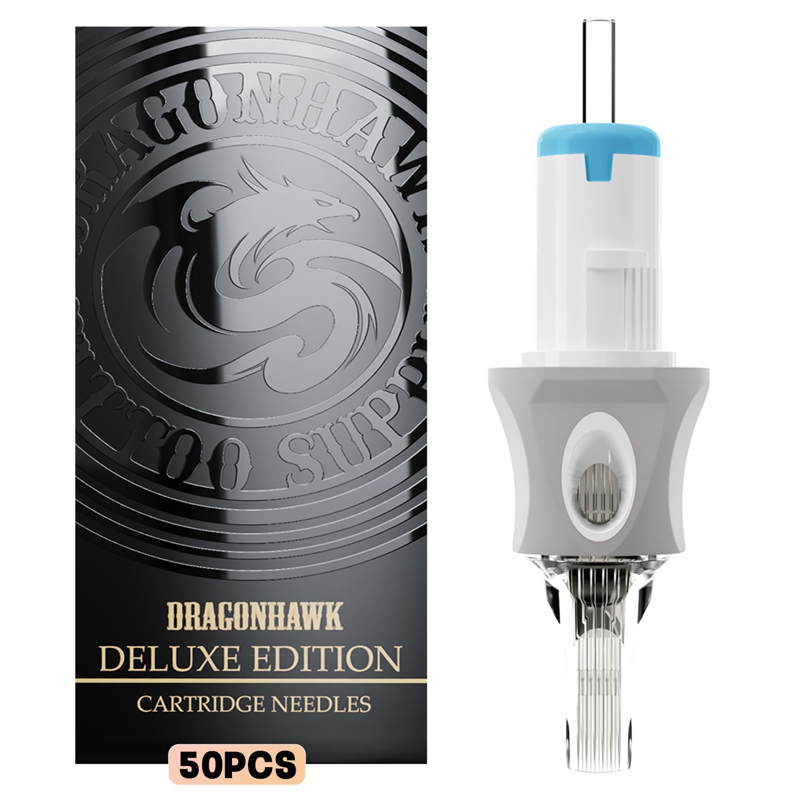 Dragonhawk Glide Extra Smooth Tattoo Needles Cartridges, 50 Count, Designed for a Close, Smooth Hit (1013M)