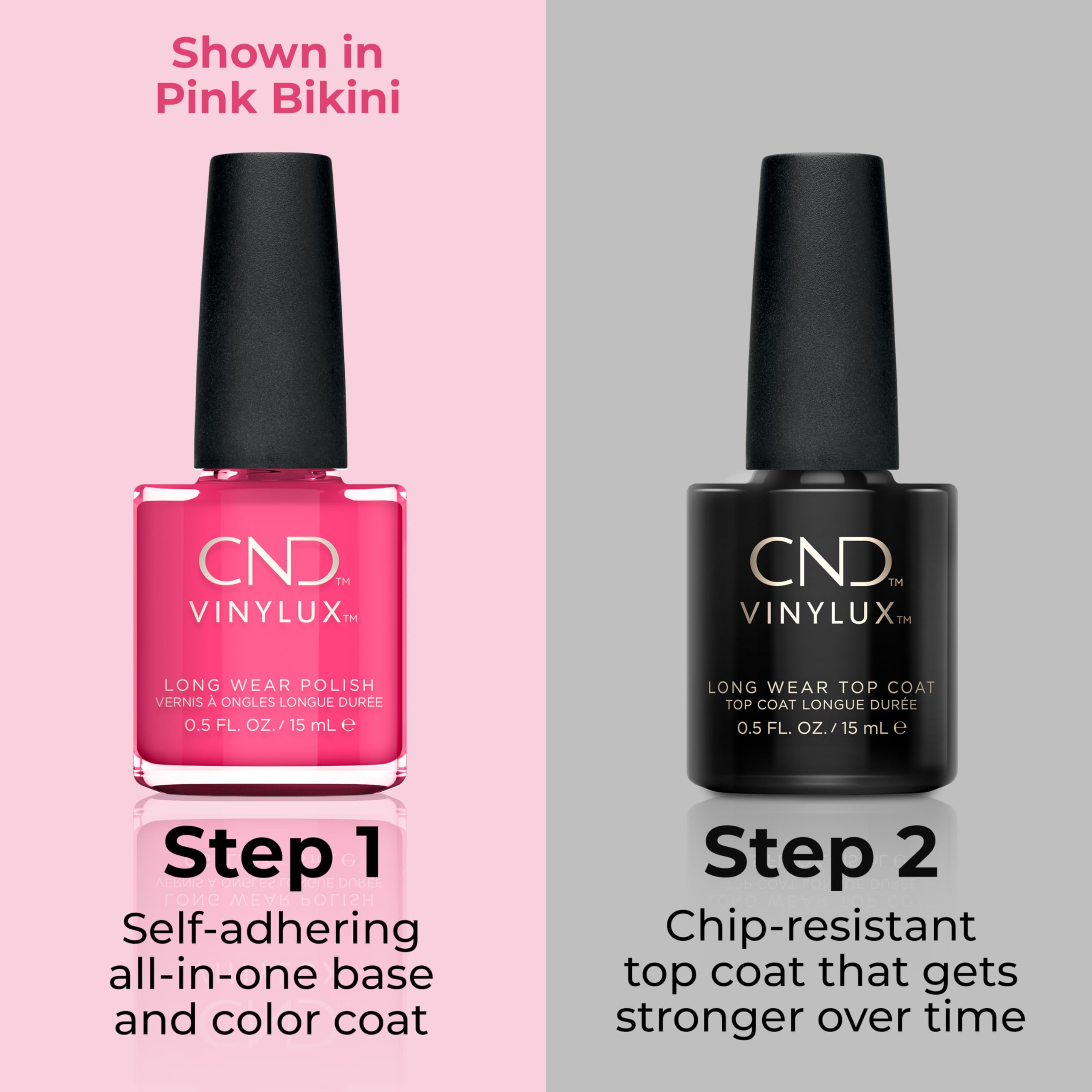 Cnd Vinylux Longwear Pink Nail Polish, Gel-Like Shine & Chip Resistant Color, Pacific Rose, 0.5 Fl. Oz