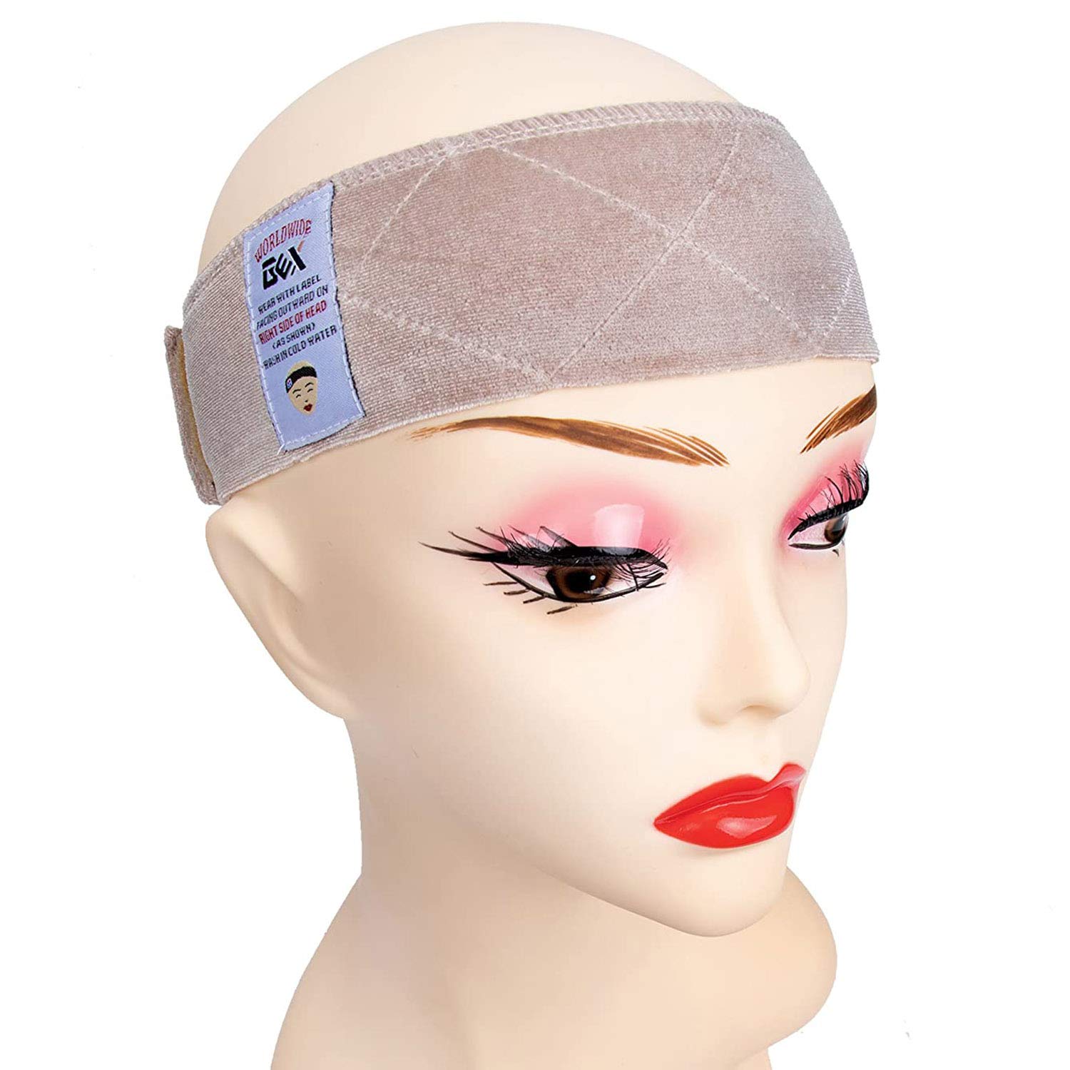 Gex Wig Grip Band Flexible Velvet Scarf Head Hair Band Wig Band With Adjustable Fastern (Beige)