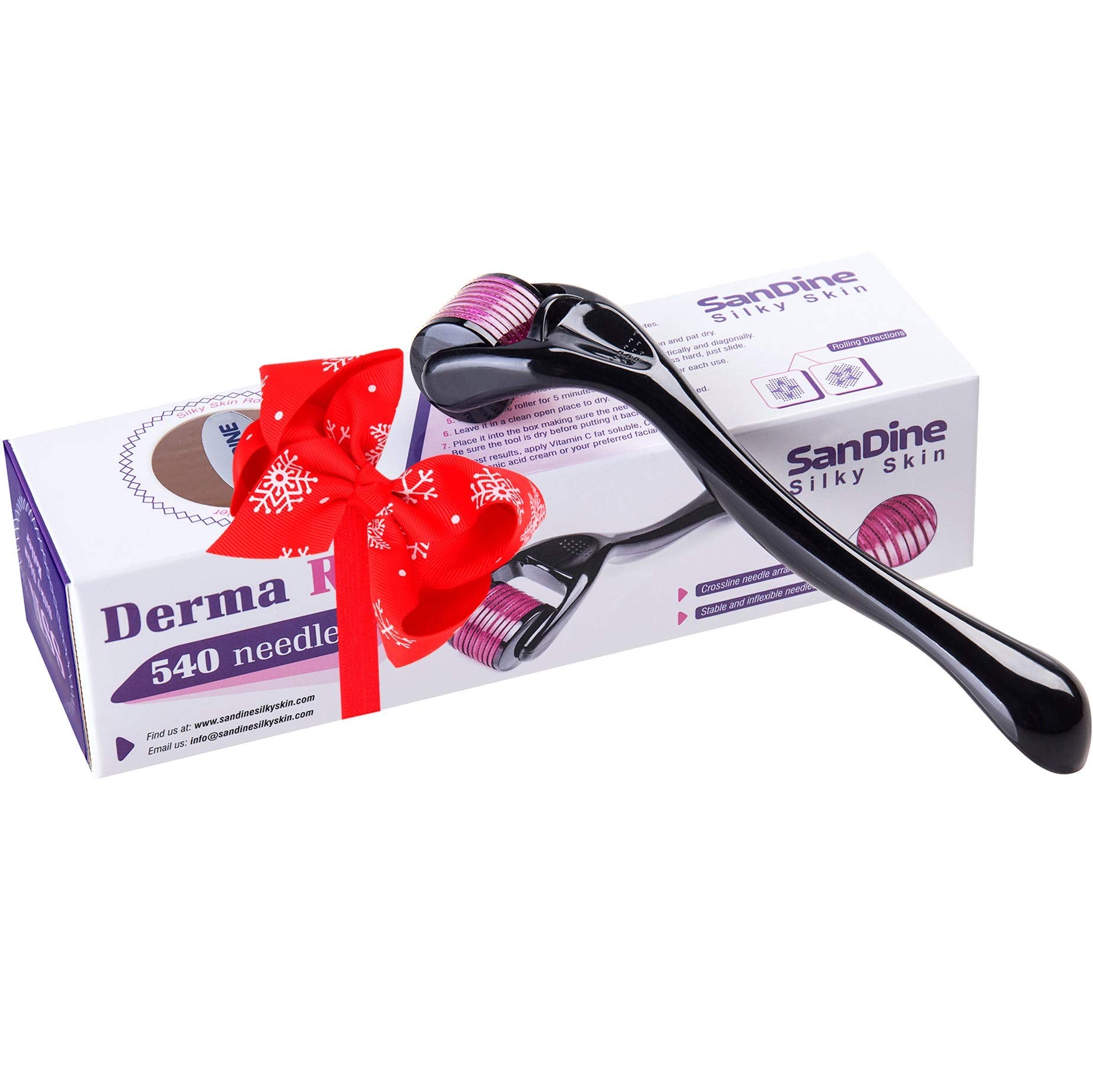Microneedle Skin Roller - 540 Micro Needle Skin Care System - Ideal to Keep Your Skin Young and Radiant - Titanium for Silky Smo