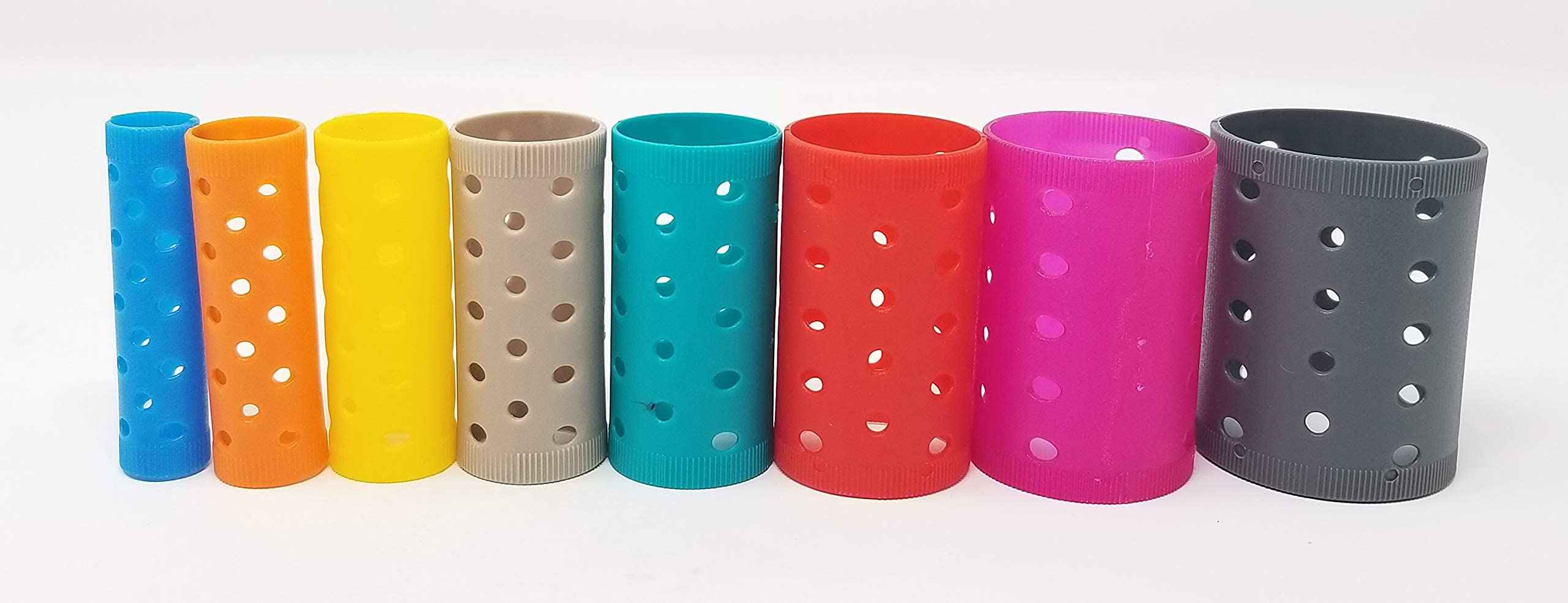 Kleravitex Hair Curlers Roller Set / Set of 96 Stackable Rollers / 8 Size Rollers From Extra Small to Extra Large / 12 Rollers p