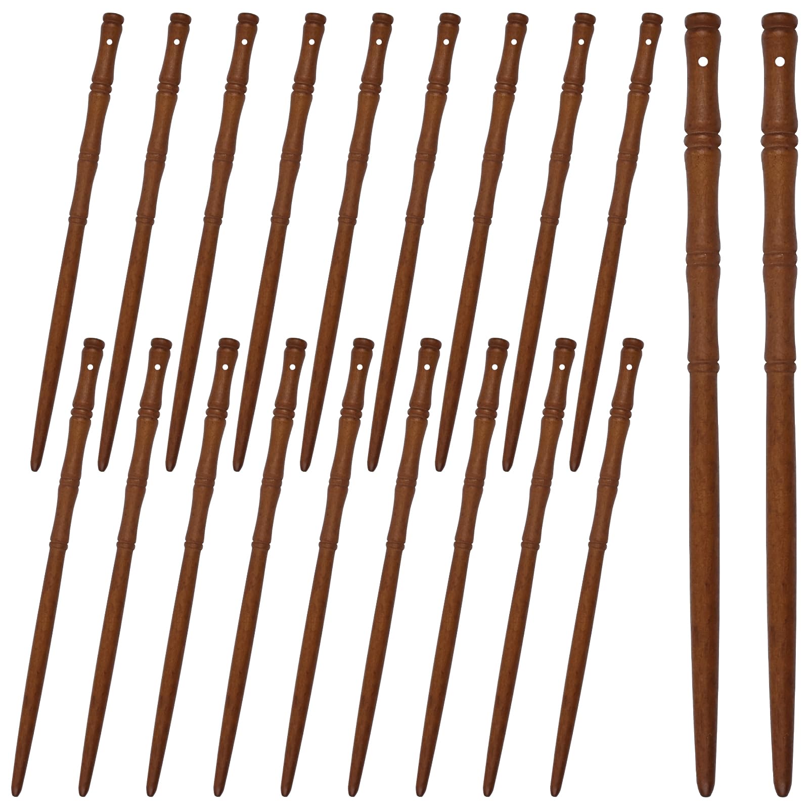 Lawie 20 PCS 7 Inch Brown Retro Wooden Hair Sticks Bamboo Hair Chopsticks Chinese Vintage Hair Pins Picks Straight Wood Hair For