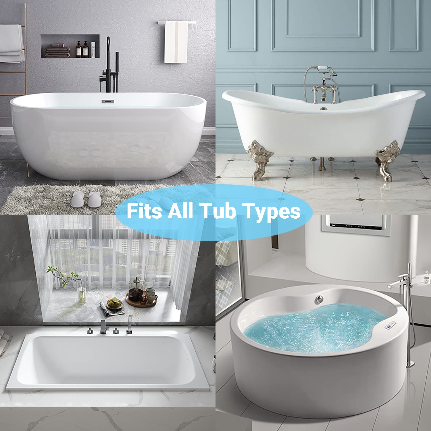 Bath Pillow Luxury Bathtub Pillow - Bath Pillows For Tub Neck And Back Support, Ergonomic Tub Pillow For Bath With 4D Air Mesh +