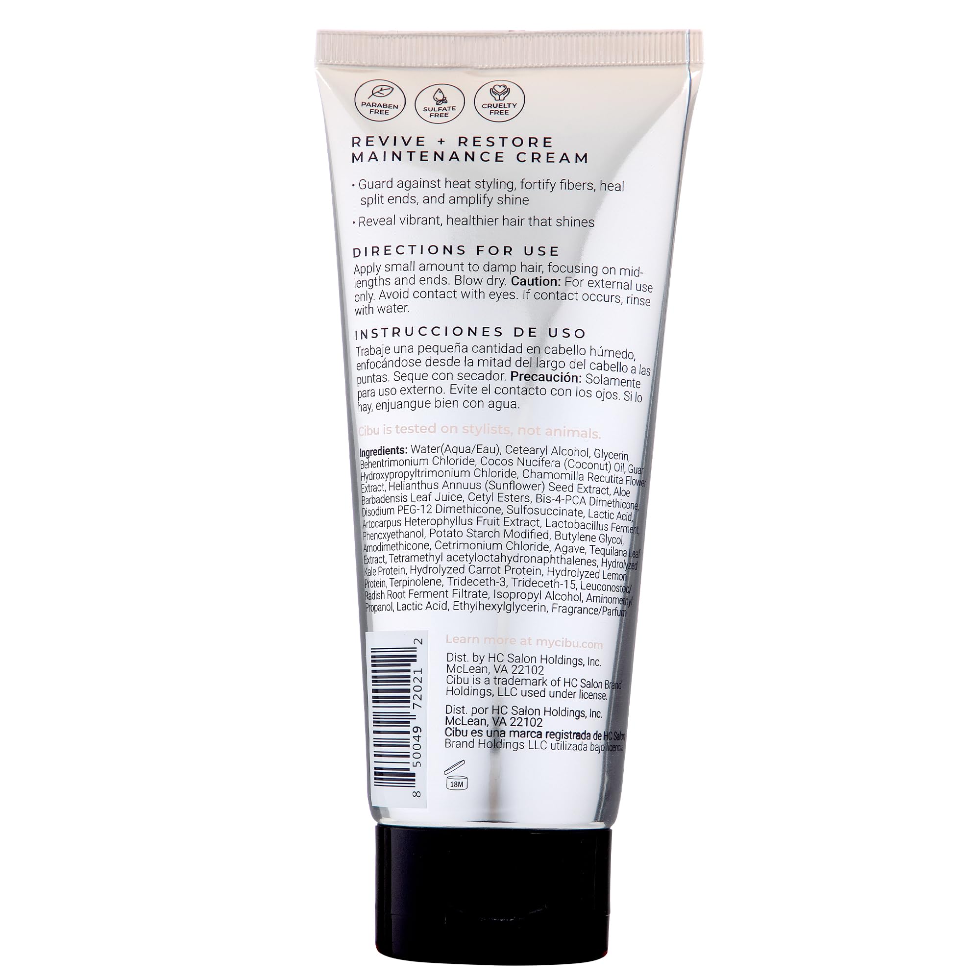Cibu Revive And Restore Maintenance Cream | Heat Protectant For Hair With Oleic Acid, Linoleic Acid, Vitamin E & Vitamin K | Hea