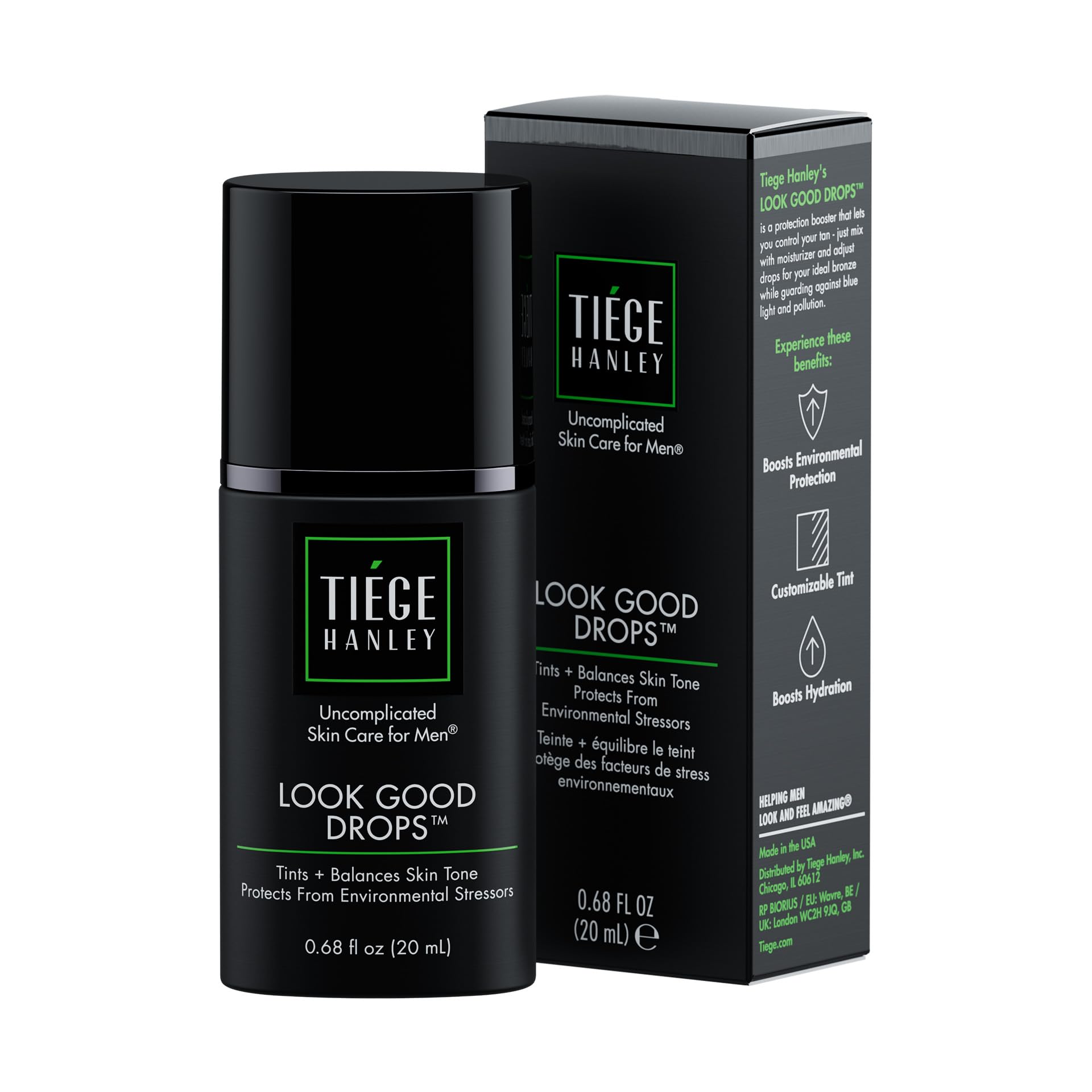 Tiege Hanley Look Good Tanning Drops for Men, Tinted Moisturizer, 20 mL