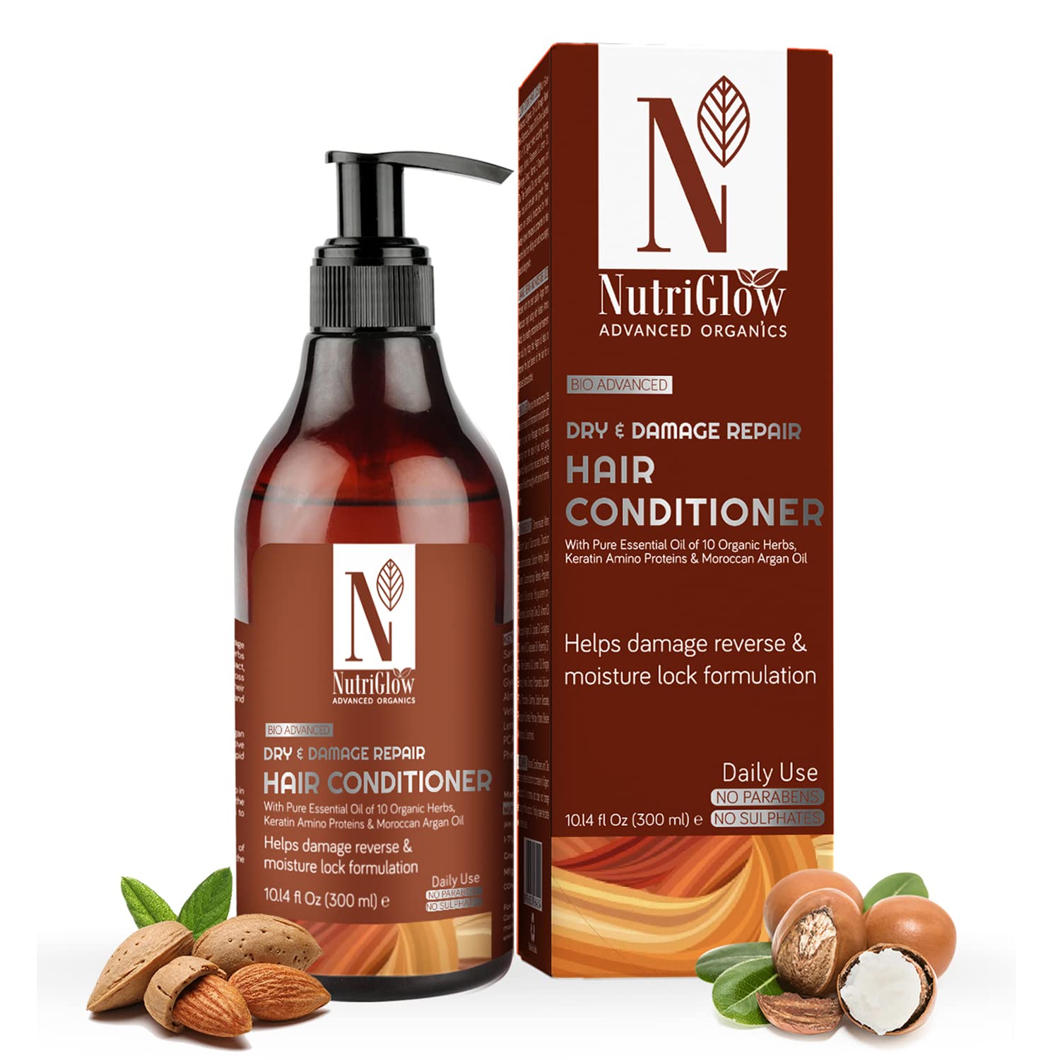 Nutriglow Advanced Organics Bio Advanced Dry And Damage Hair Conditioner With Argan And Essential Oils For Moisture Lock Formula