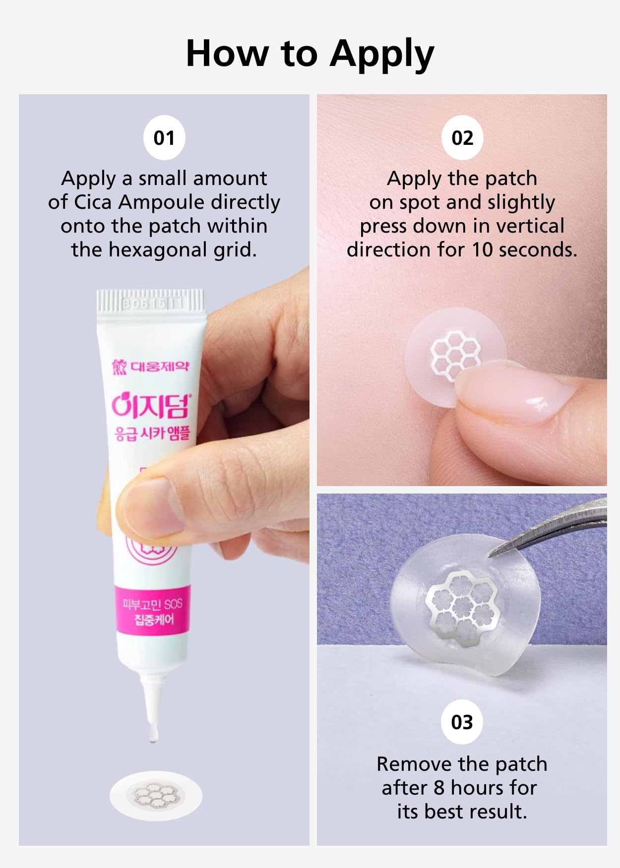 EasyDerm Quick Calming Magnesium Patches (30 patches) with Cica Ampoule