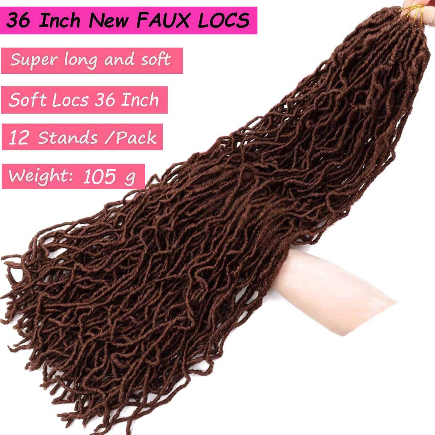 6 Packs Soft Locs Crochet Hair Pre Looped 36 Inch Long Faux Locs Crochet Braids Curly Wavy Goddess Locs Dreadlocs Synthetic Hair