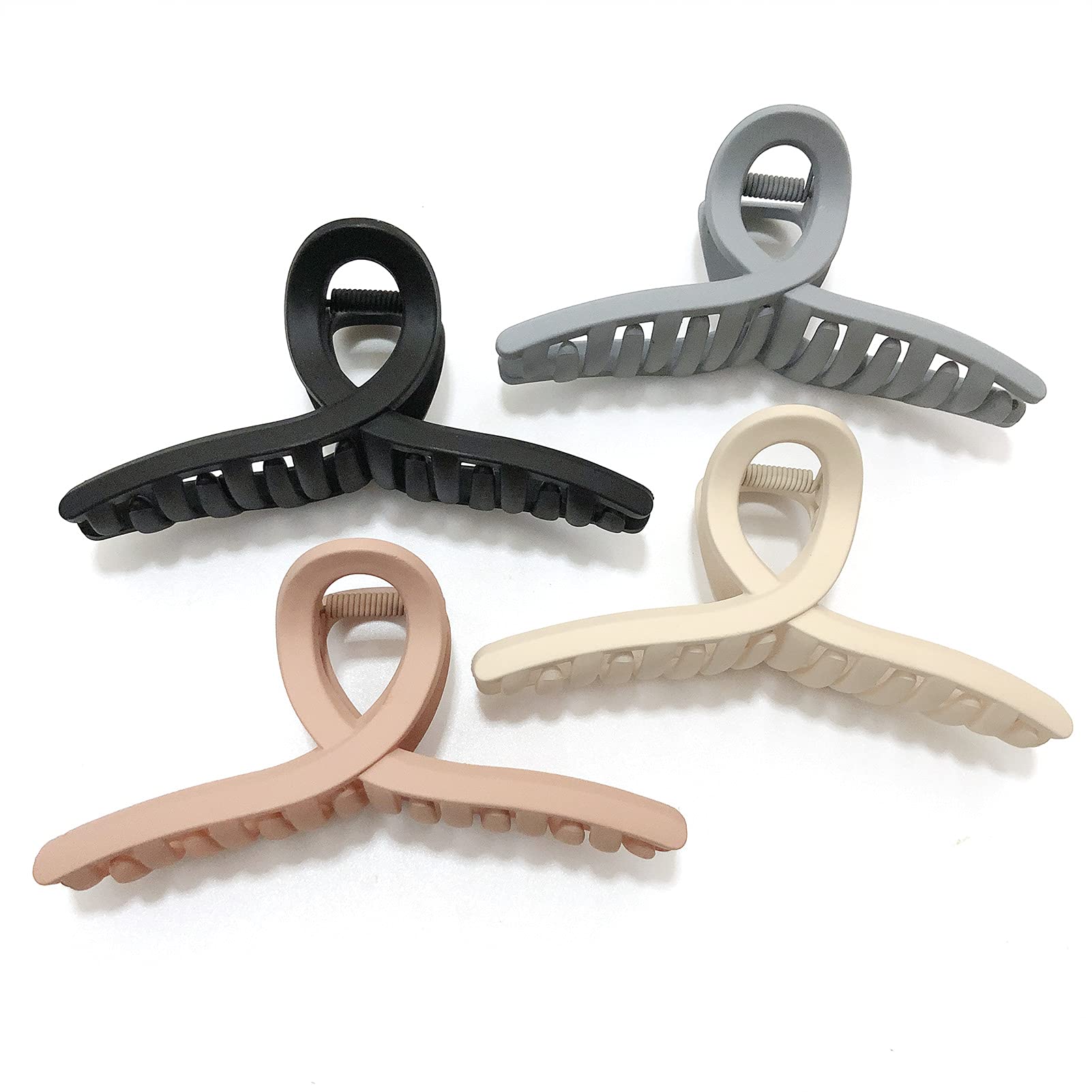 Nalodu 4.3 Inch Hair Claw Clips Large No Slip Big Matte Jaw Butterfly Clip For Thin Fine Thick Hair Women And Girls, 4 Pack