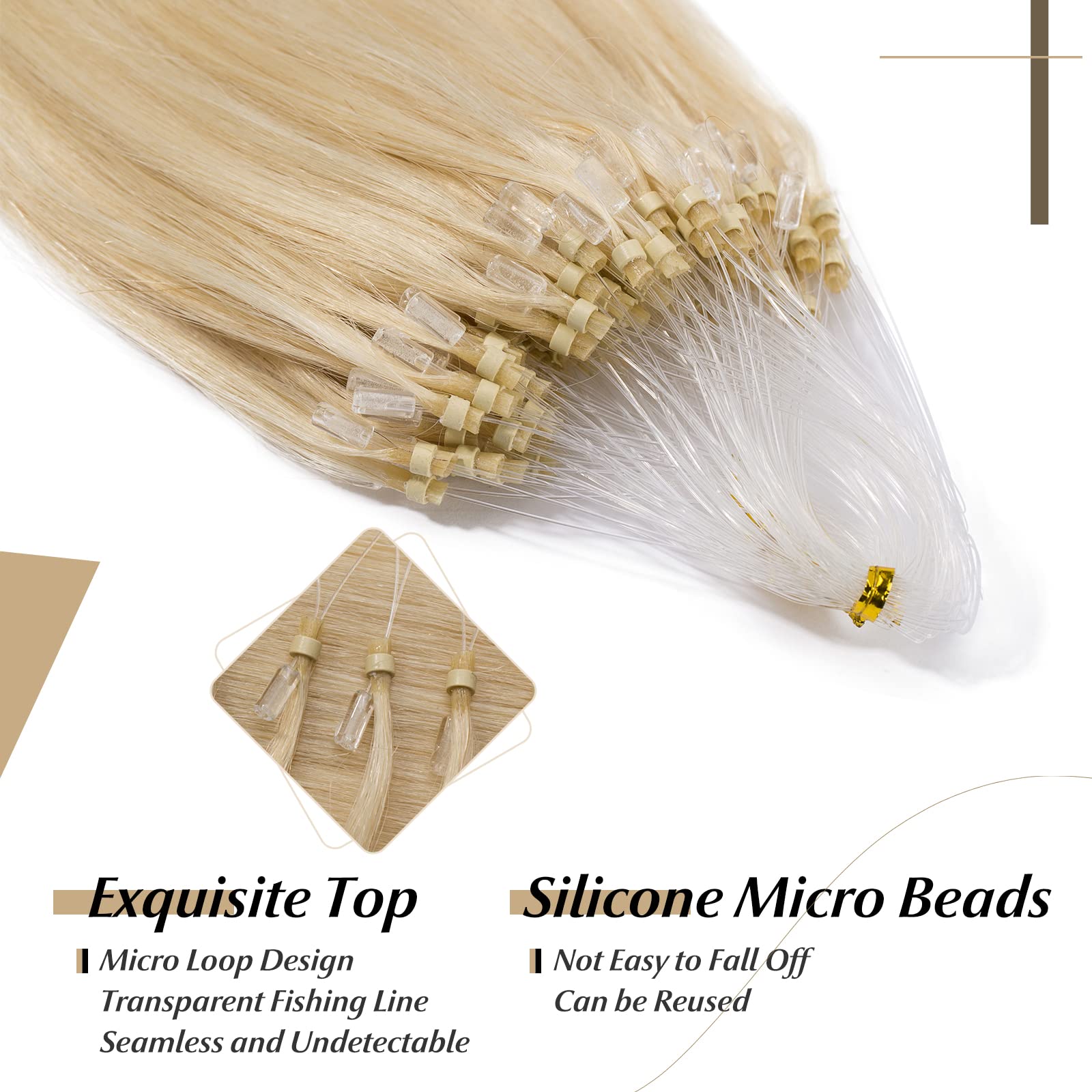 Sego Micro Beads Hair Extensions Human Hair Micro Loop Human Hair Extensions Natural Straight Micro Ring Hair Extensions Cold Fu