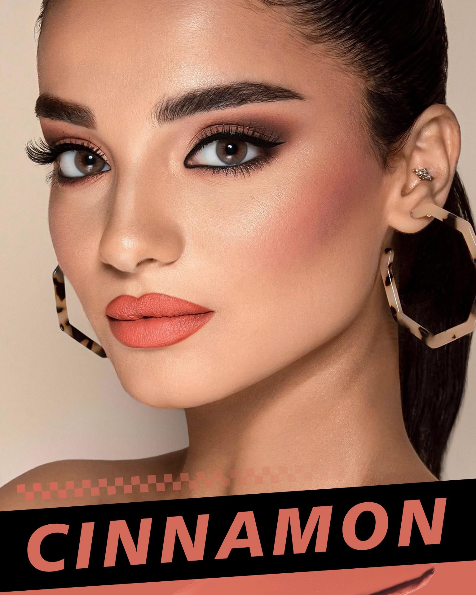 Hoomuss Cinnamon Lipstick Long Lasting, Matte Liquid Lipsticks For Women Non Transfer Smudgeproof Smooth And Easy To Appy Cruelt