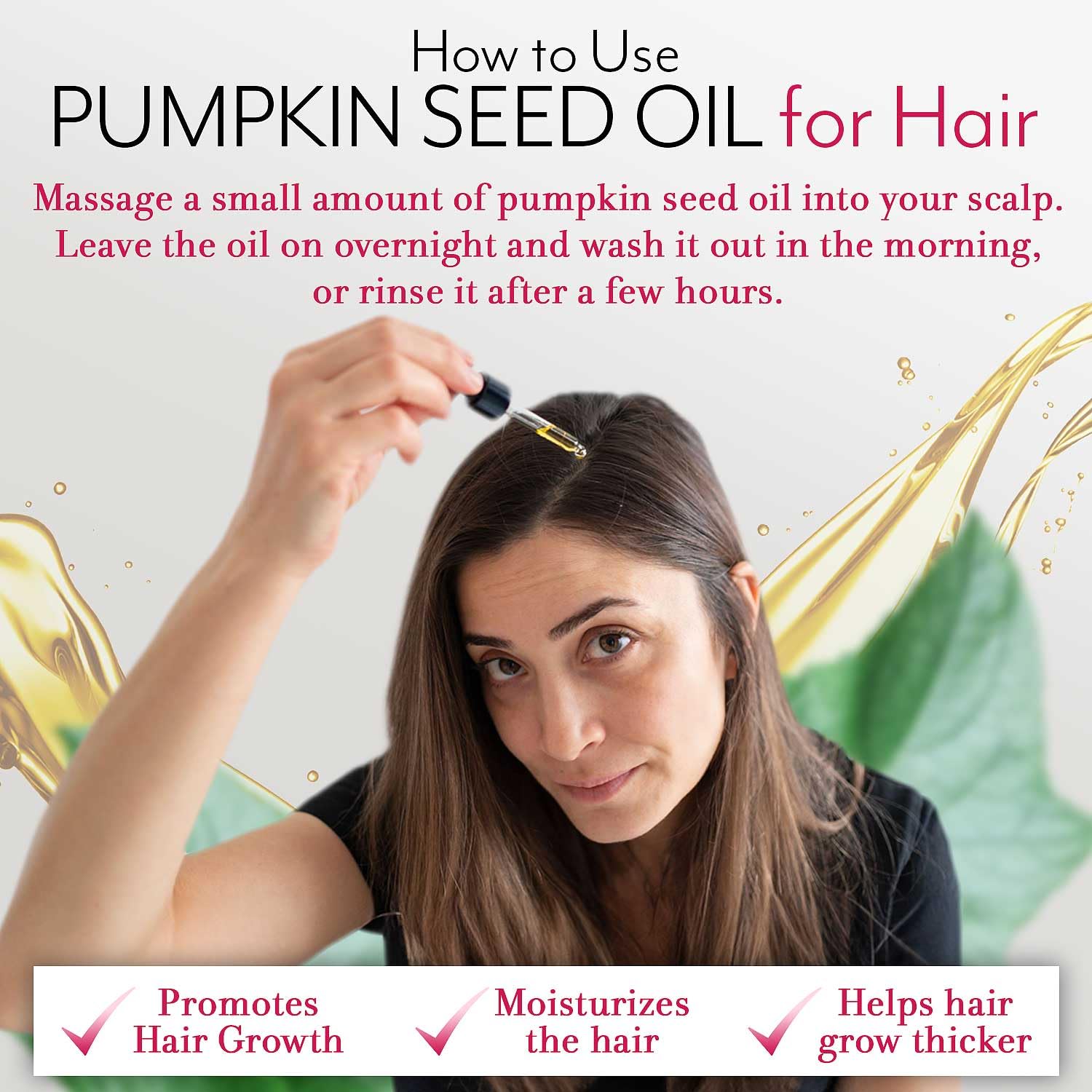 Leven Rose Pumpkin Seed Oil For Hair Growth 2 Oz, 100% Pure Pumpkin Seeds Oil For Skin And Nails - Natural Pumpkin Seed Extract