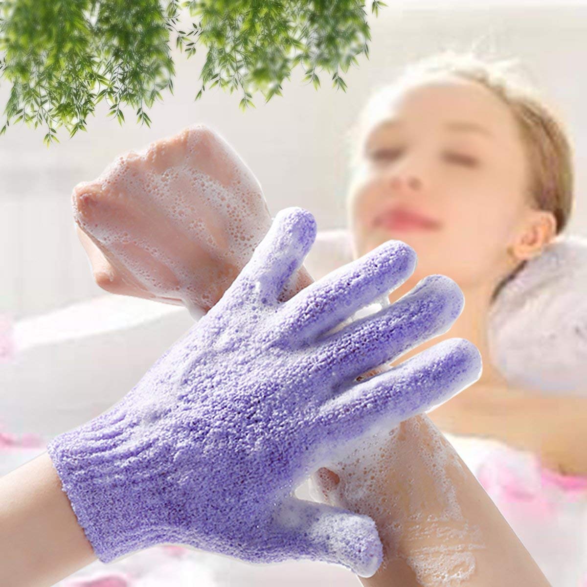 Exfoliating Bath Loofah Gloves Body Scrub Wash Mitts Skin Massage Sponge Towel Deep Cleansing Dead Skin Brush Scrub Luxury Spa H
