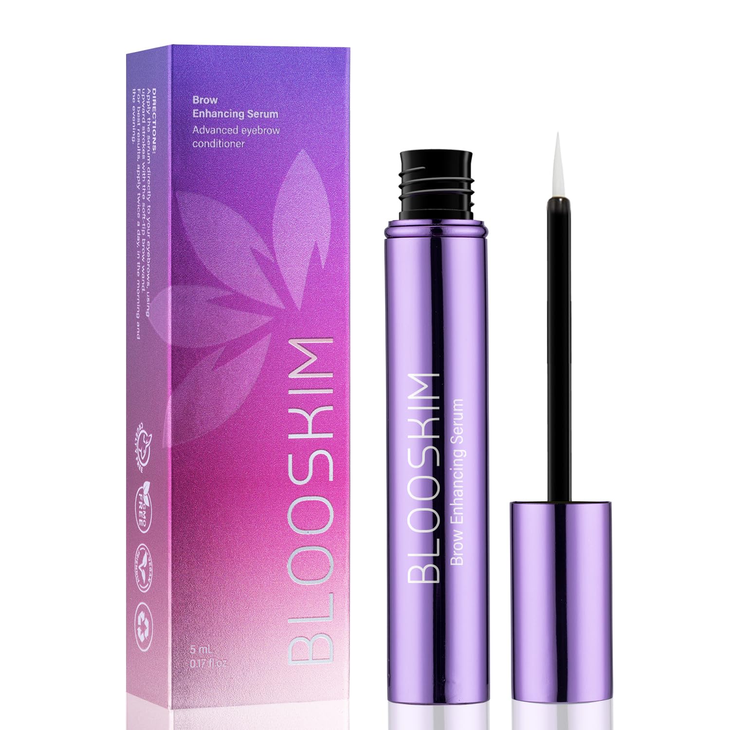 Blooskim Eyebrow Growth Serum for Women & Men  Natural Brow Enhancing Serum to Grow Thicker, Fuller Brows Fast  Nourishing Eye