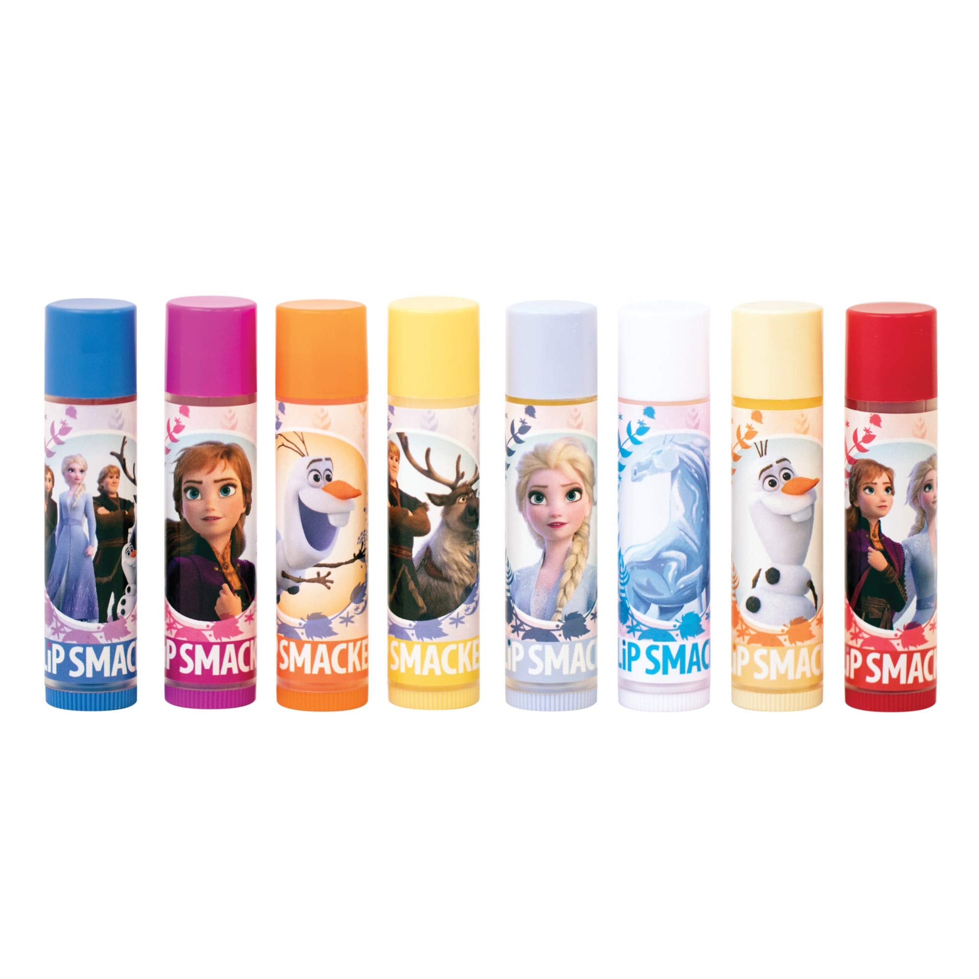 Lip Smacker Disney Frozen II Lip Balm 8-Piece Party Pack Northern Blue Raspberry, Optimistic Berry, Wonderful Waffles & Syrup, T