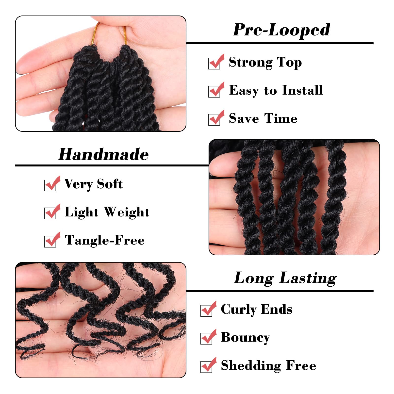 Leeven 10 Inch Senegalese Twist Crochet Hair 8 Packs Ombre Blonde Shrot Pre Looped Wavy Crochet Braids With Curly Ends 3 Tone Ha
