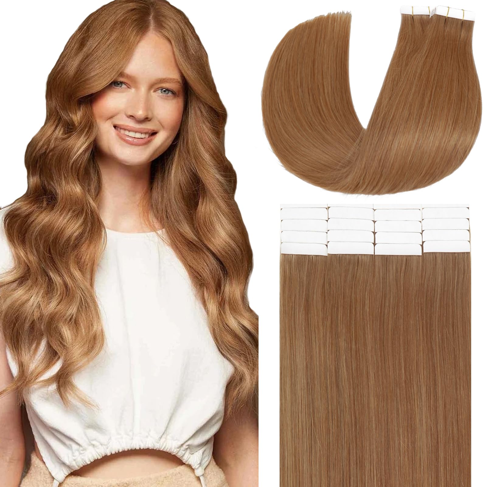 Loxxy Tape In Extensions Human Hair Real Remy Hair Extensions Tape In Human Hair Natural Silky Straight Invisible Double Sided R