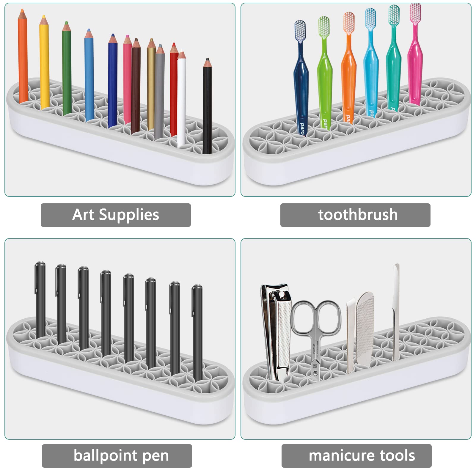 Unaone Silicone Makeup Brush Holder, Multipurpose Beauty Tool Organizer Make up Brush Storage Stand for Painting Pen Brushes Nai