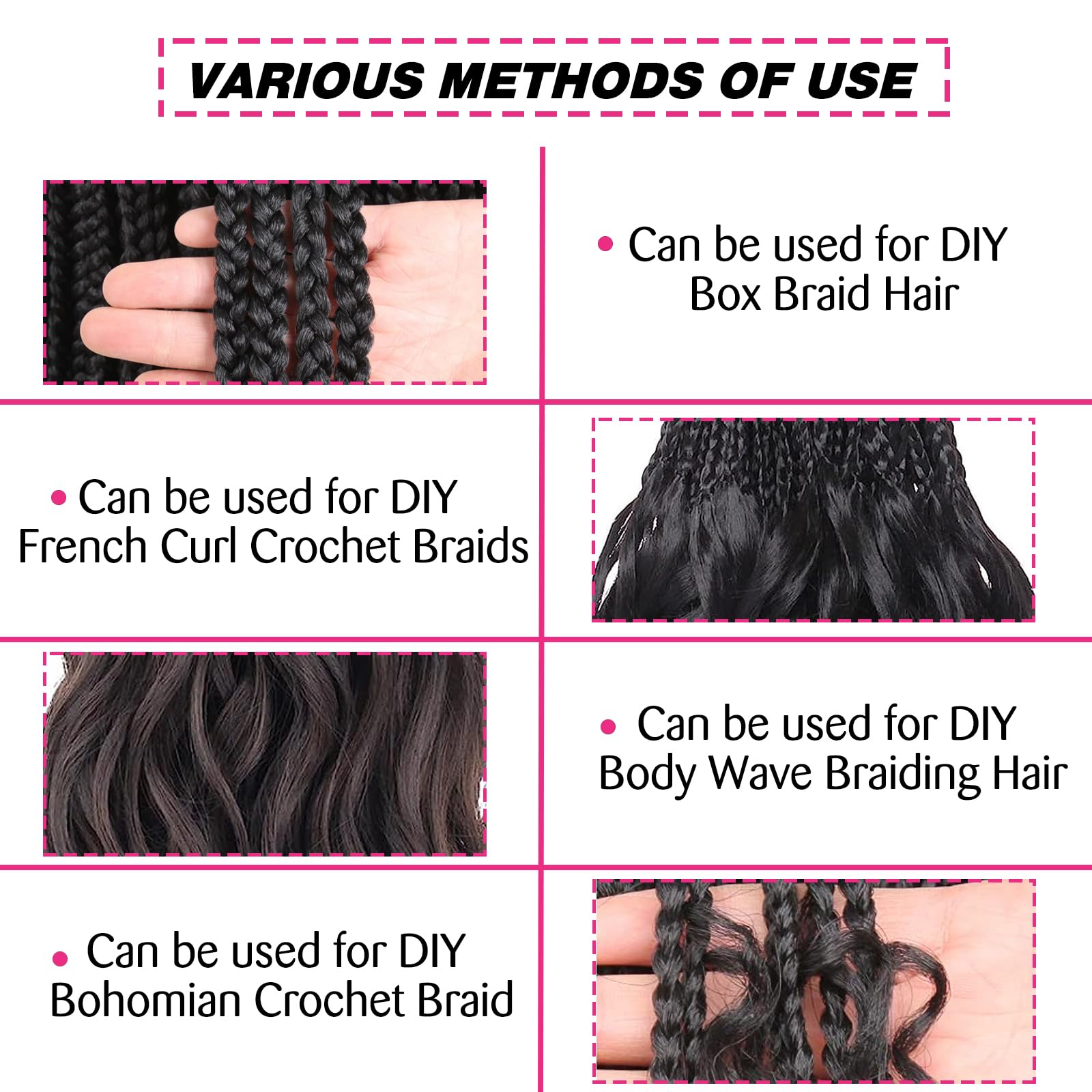 Unionbeauty Red Body Wave Braiding Hair 24 Inch 9 Packs Pre-Feathered Braiding Hair For Goddess Boho Box Braids Synthetic Croche