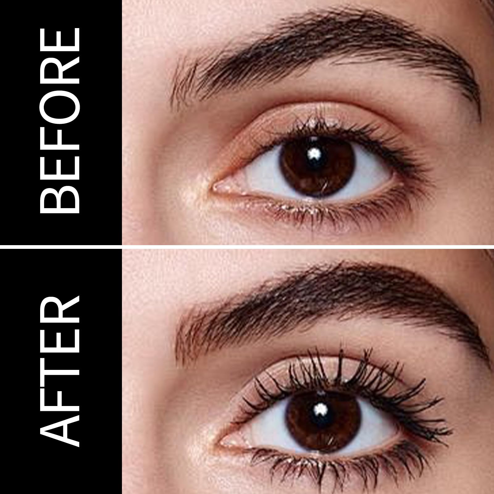 Erinde Black Washable Metal Mascara, Waterproof Iron Wand Mascara, Brushless Metal Wand Mascara, Super Voluming Lash Extensions