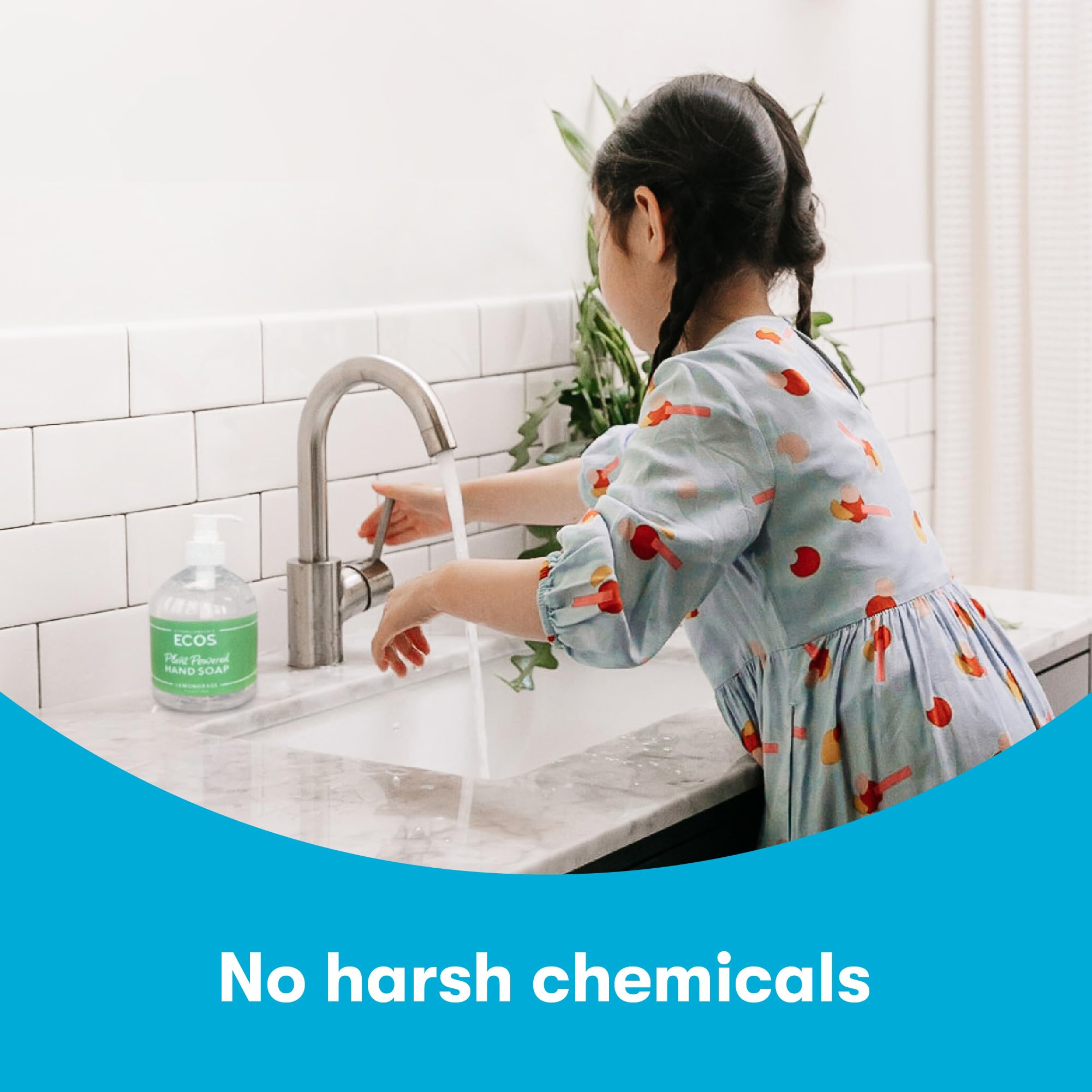 Ecos Hypoallergenic Hand Soap - Plants Based Hand Soap - Safe For Sensitive Skin - Lemongrass - 17 Oz Bottle (6 Pack)