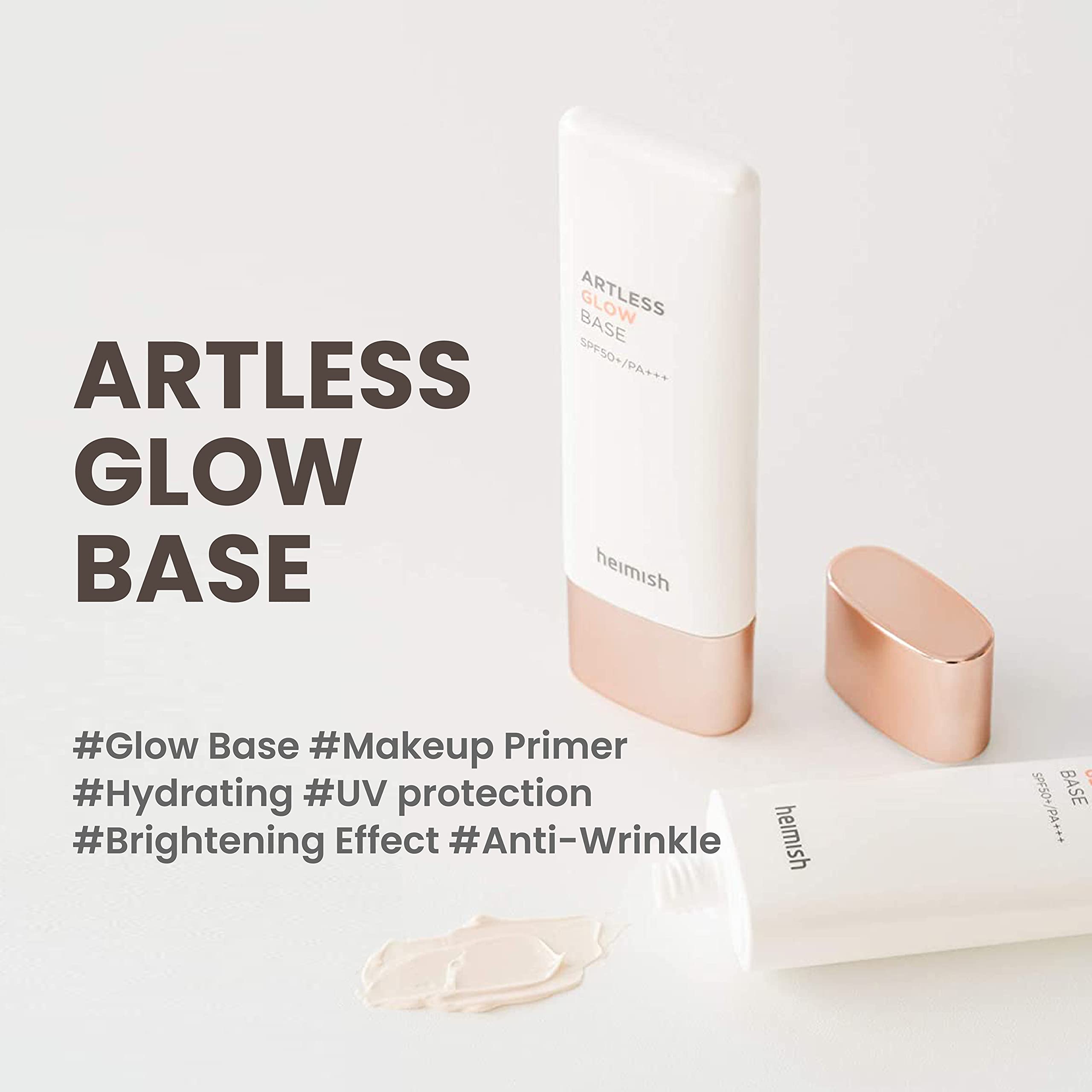 Heimish Artless Glow Base Spf 50+ Pa+++ 14Floz40Ml  Moisturizer, Sunscreen To Makeup Base  Cruelty-Free, All-In-One, Glowy Skin,