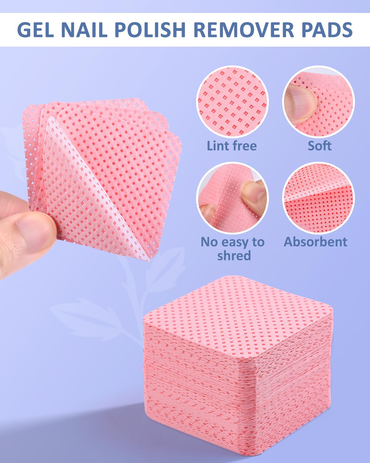 Morgles Nail Polish Remover Kit With 300 Pcs Lint Free Wipes, Pink Nail Clips With 2 Pcs Files And Buffers, Rose Cuticle Oil, Cu