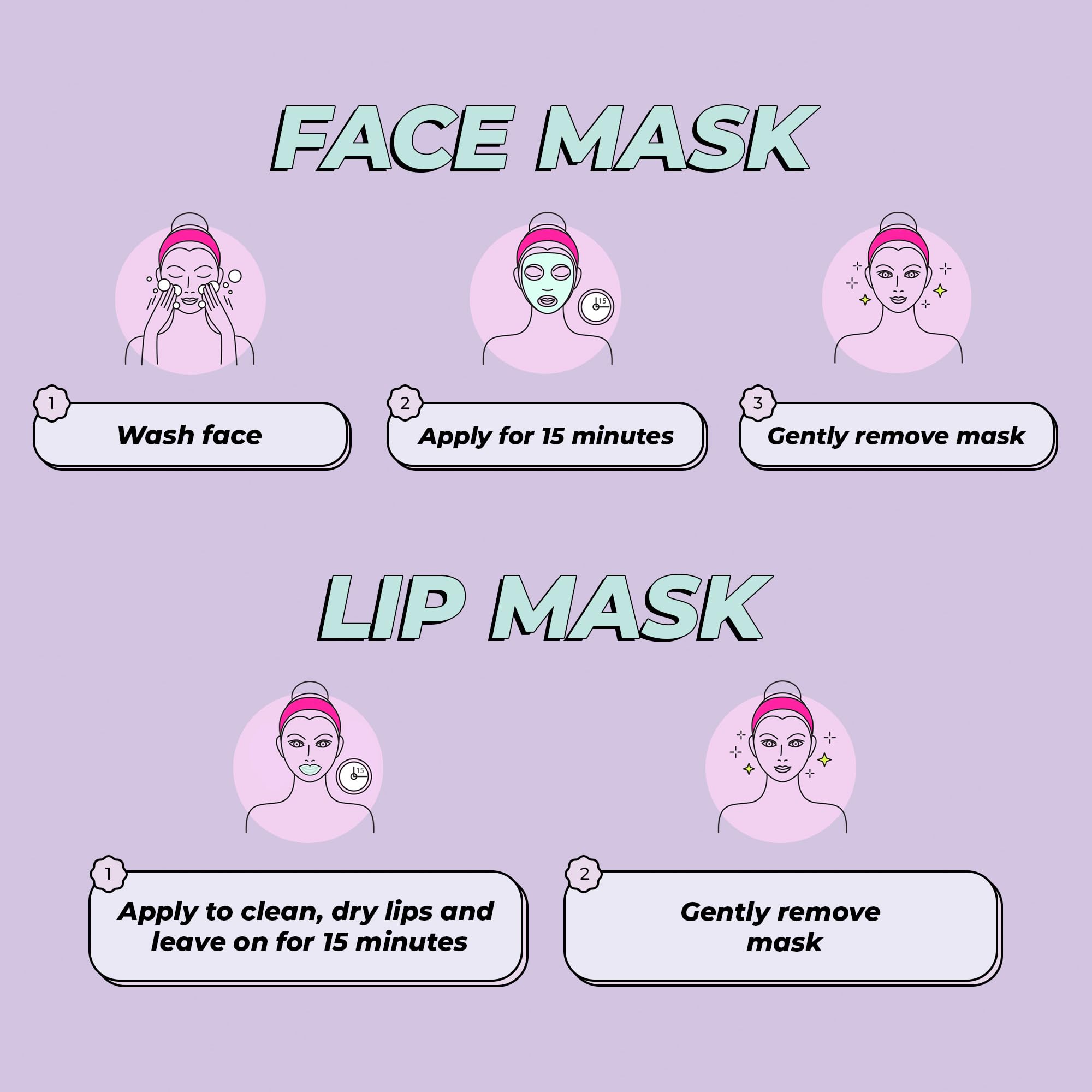 Lip Mask And Collagen Eye Pad Gift Set, Best Of Lips & Eyes - 4 Piece Set, Plump & Repair Lip Masks, Brighten & Firm Vegan Colla