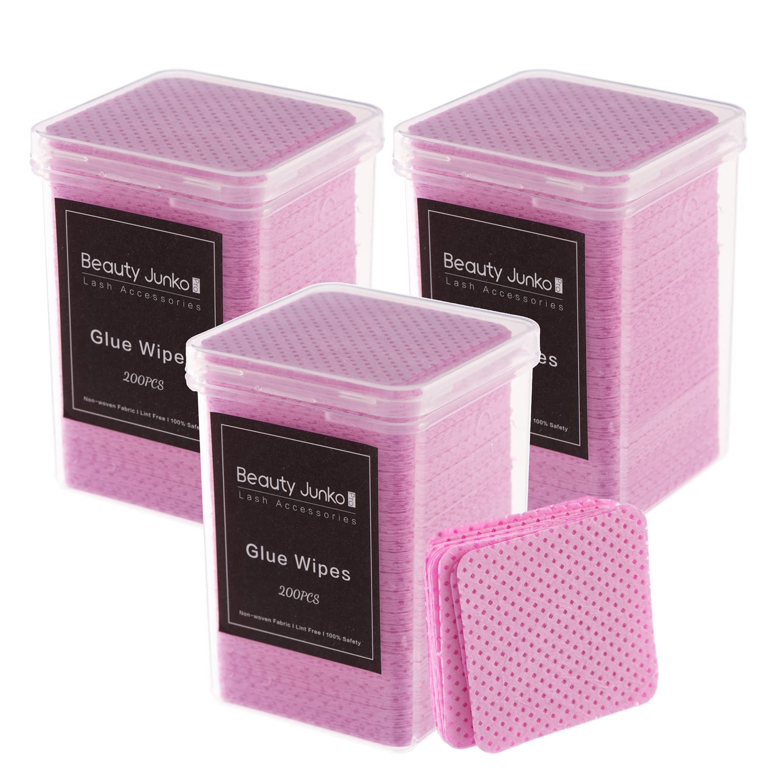 Lint Free Nail Wipes, 600 PcS Eyelash Extension glue Wipes, Lash glue cleaning Pads, Adhesive Wipes, cotton Pads for cleaning Tw
