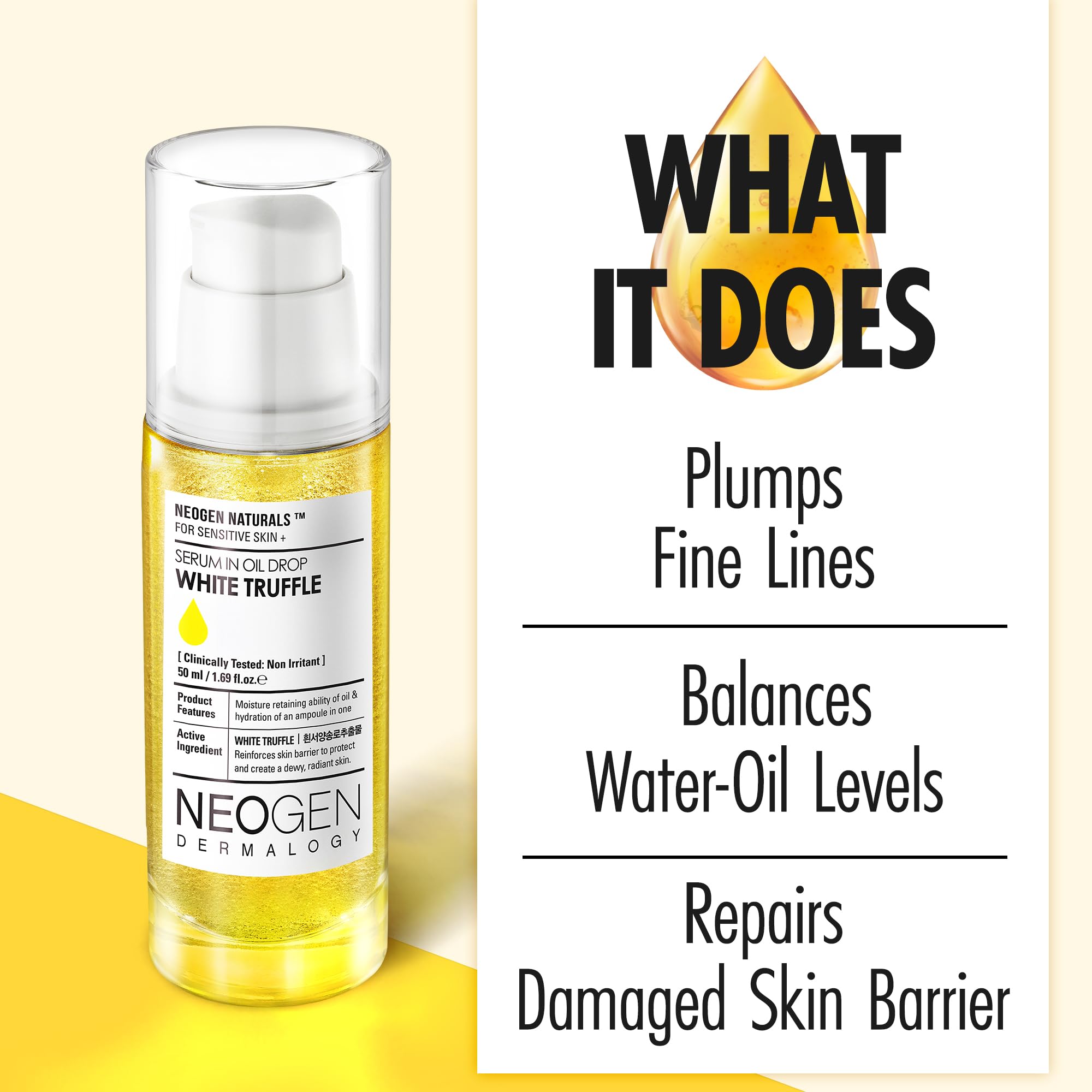 [K-Beauty] Neogen Dermalogy White Truffle Serum In Oil Drop W/ 3 Hyaluronic Acid & Niacinamide | Hydrating Face Oil Korean Glass