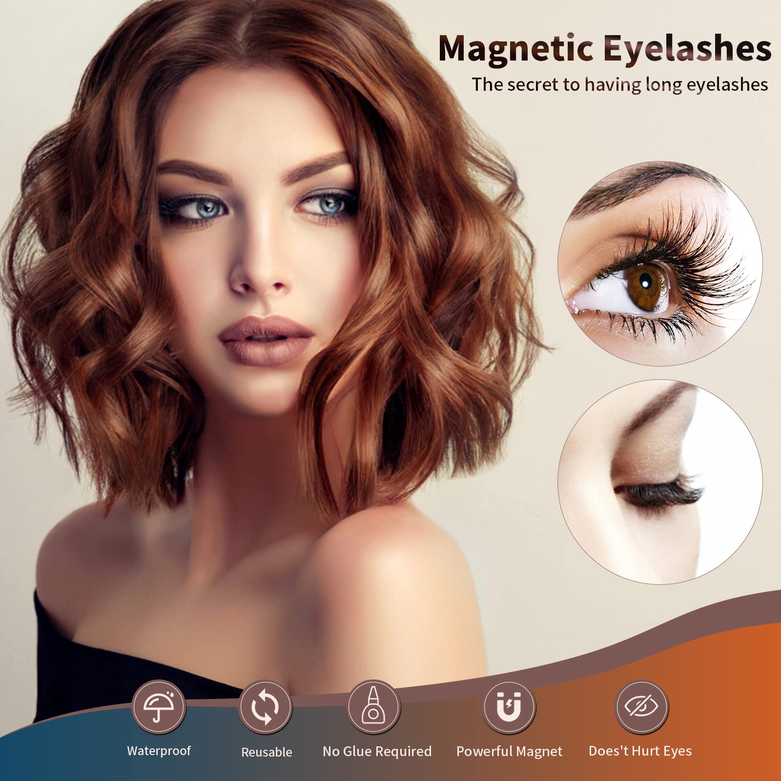 Magnetic Eyelashes Kit, Magnetic Lashes Natural Look, 3D Reusable Magnetic Eyelashes With Eyeliner, False Eyelashes With 2 Tubes