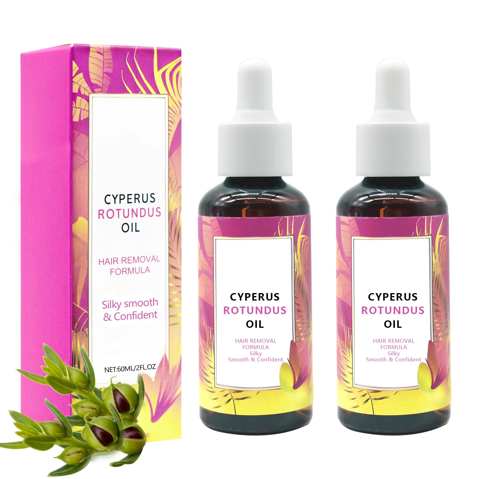 2PCS Cyperus Rotundus Oil 60ml, Natural Hair Care & Skin Oil