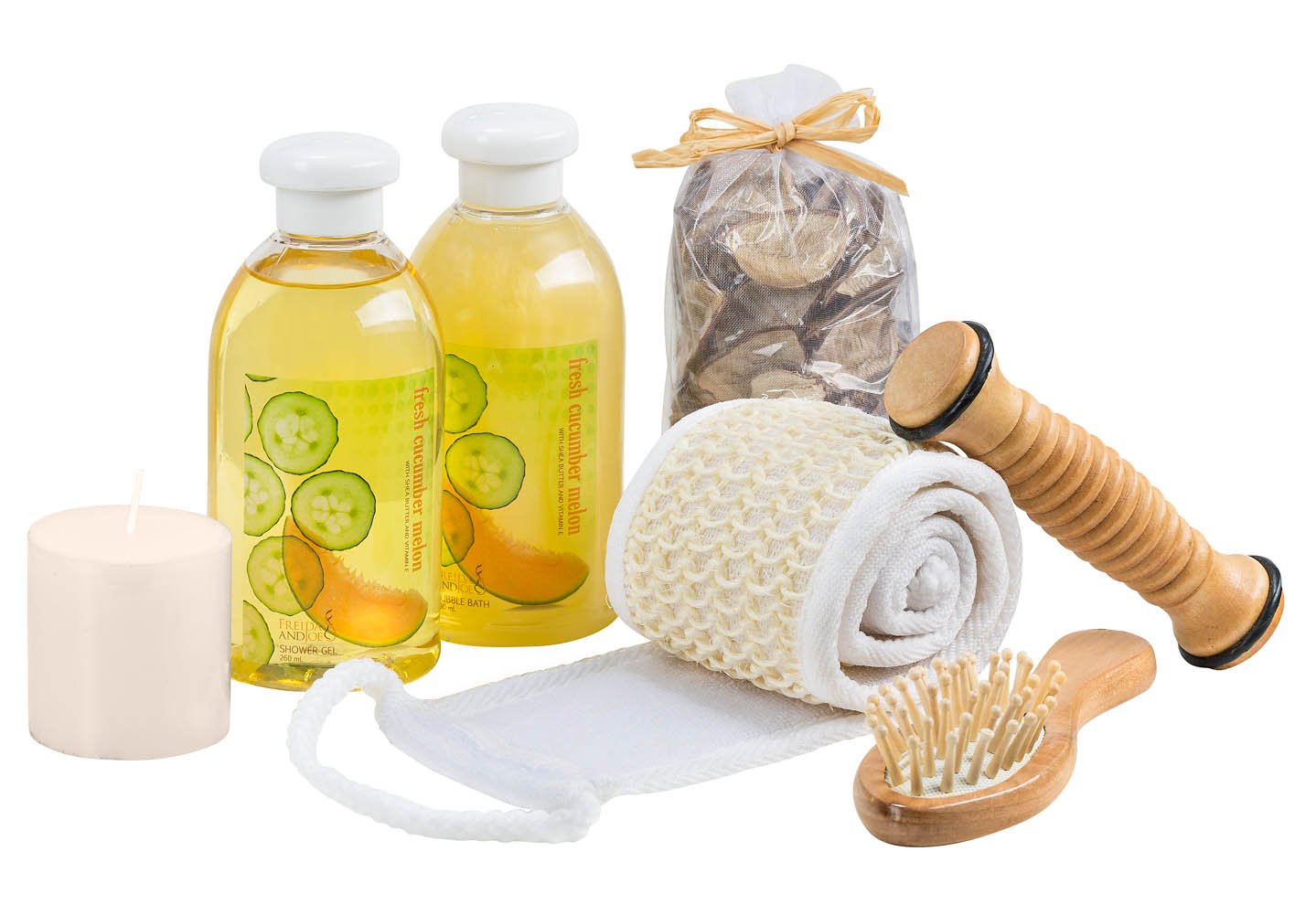 Wooden Massage & Reflexology Kit For Women At-Home Spa Kit For All-Over Body Relaxation & Rejuvenation With Fresh Cucumber Melon