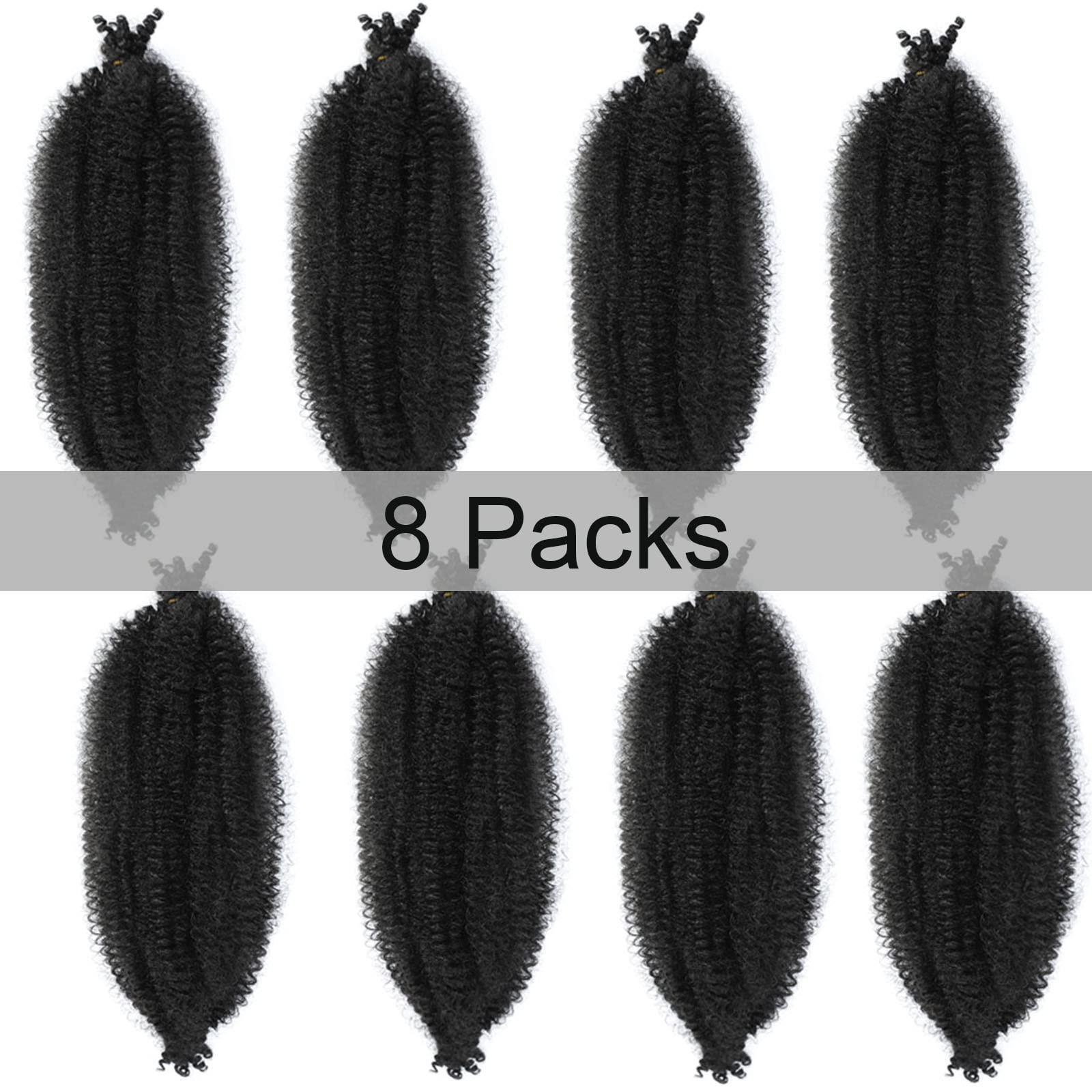 8 Packs Springy Afro Twist Hair 30 Inch Pre-Separated Marley Twist Braiding Hair Soft Synthetic Crochet For Distressed Faux Locs