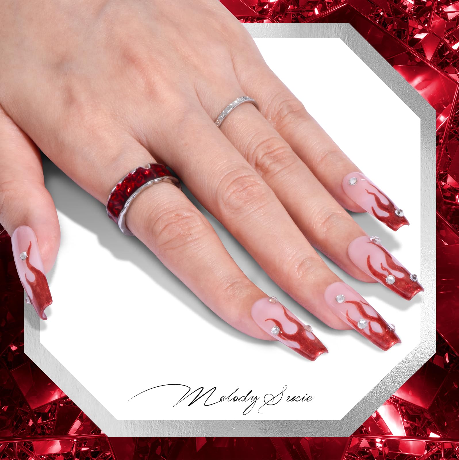 Melodysusie Red Glitter Gel Polish,15Ml Glitter Velvet Red Gel Nail Polish Color Z030, Soak Off Uv Led Nail Lamp Gel Polish Nail