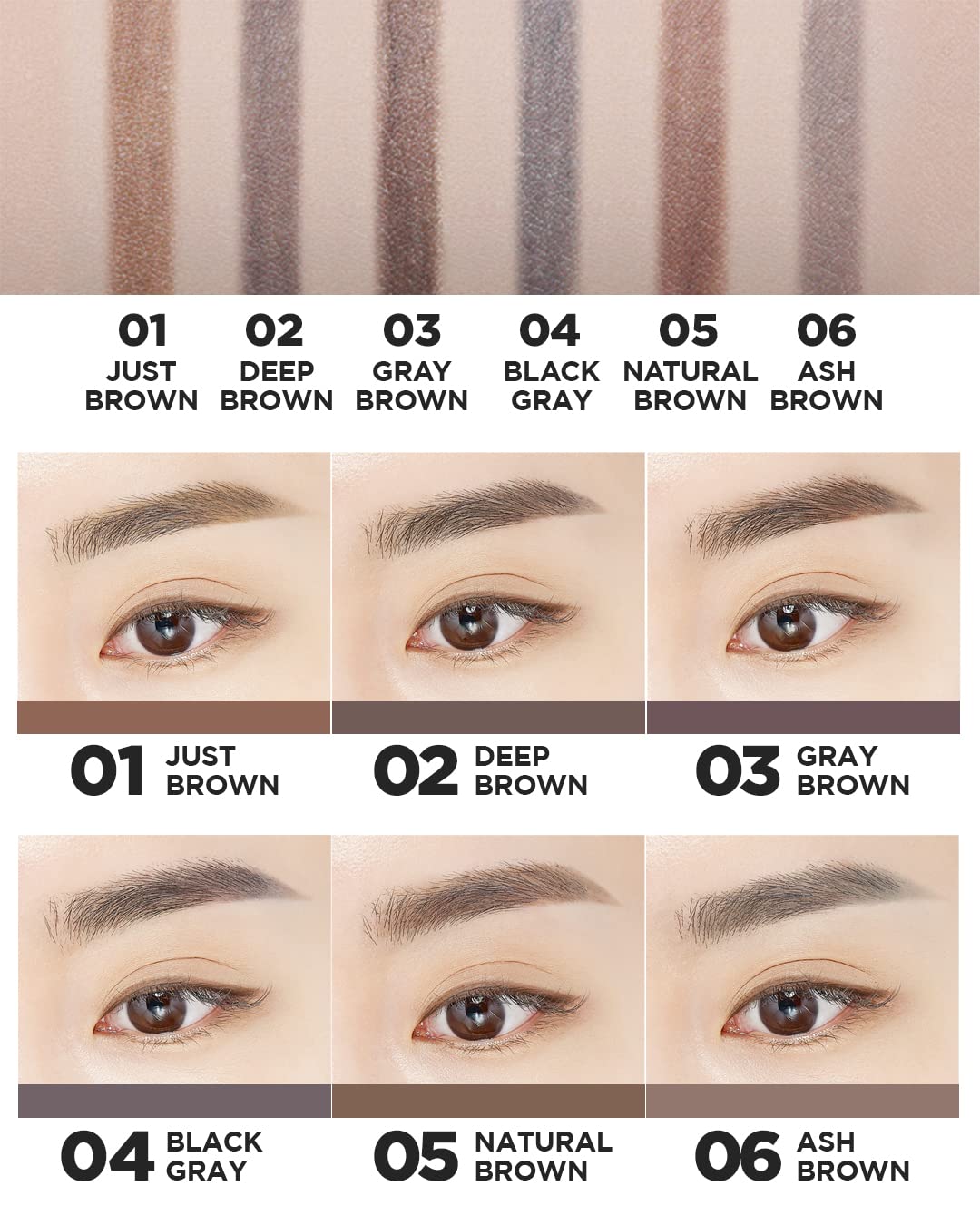 THESAEM Artlook Eyebrow Definer Pencil with Spoolie Brush 03 Gray Brown - Long Lasting Eyebrow Pencil for Soft Textured Eyebrow